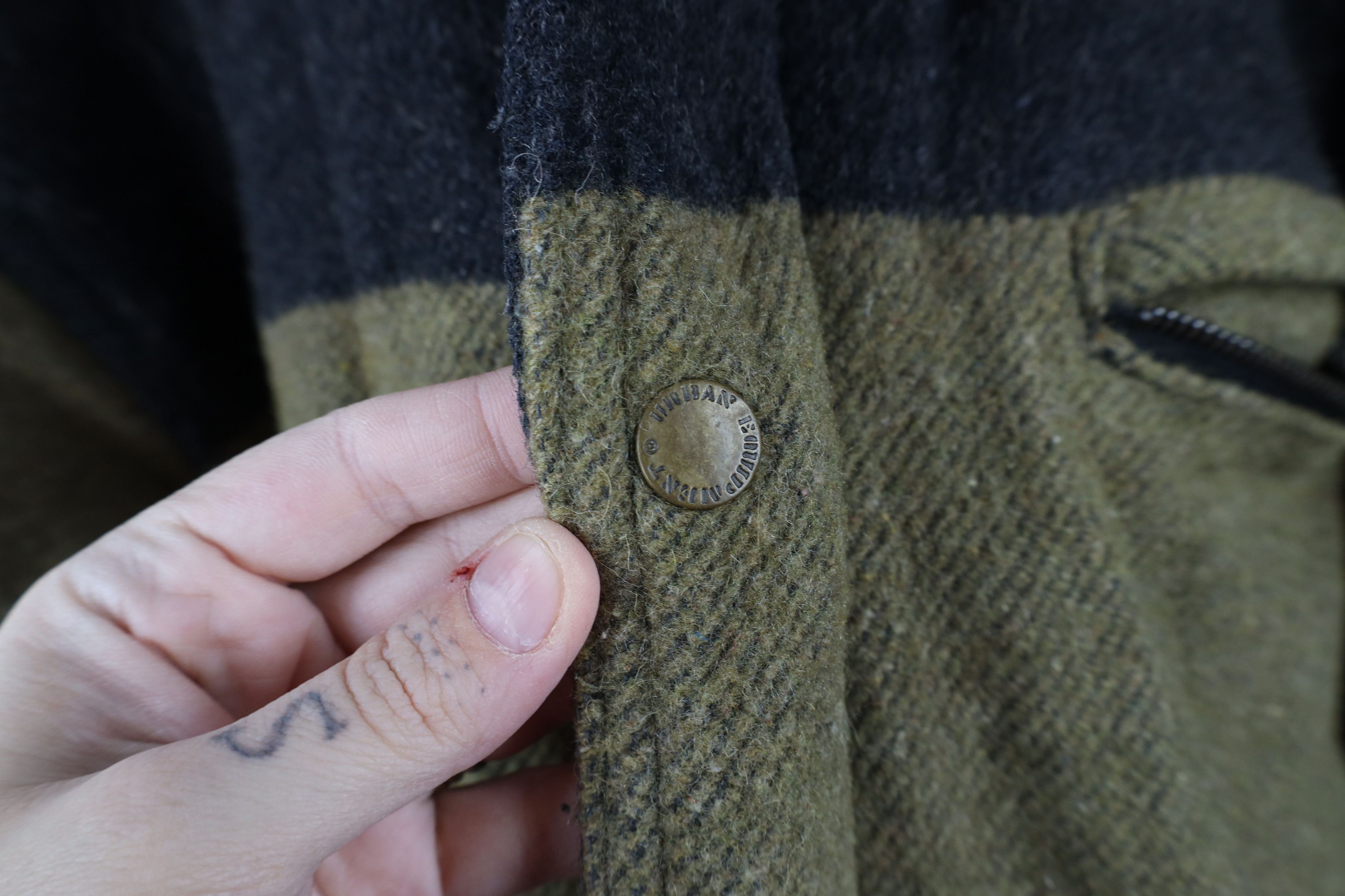 Vintage Vintage 90s Streetwear Wool Tweed Leather Collar Jacket Size US S / EU 44-46 / 1 - 8 Thumbnail