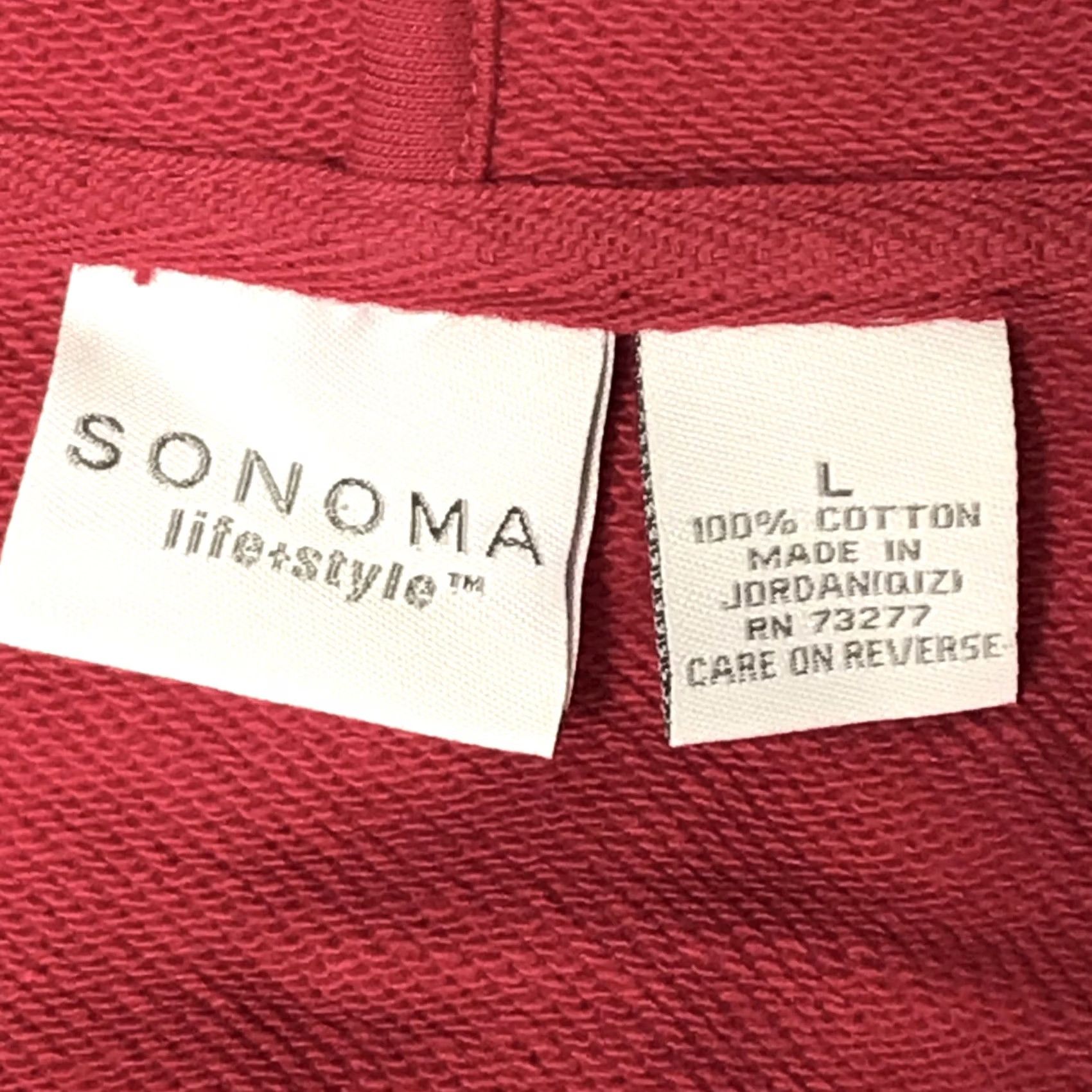 Vintage VINTAGE Sonoma Women Yacht Red Full Zip Lightweight Hoodie Sweatshirt L Size L / US 10 / IT 46 - 3 Thumbnail