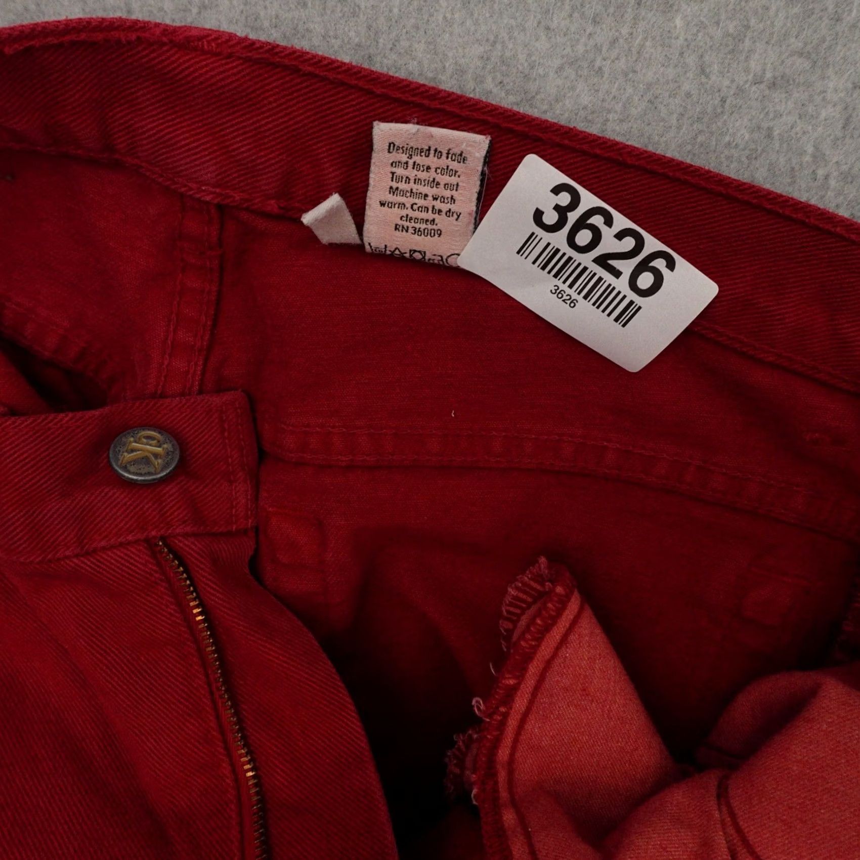 Calvin Klein VINTAGE Calvin Klein Womens Jeans 12 (12X28) Red Denim High Rise Zipper Fly Straight Jeans Womens Size 12 Red Denim Zipper Size 34" / US 12 / IT 48 - 5 Thumbnail