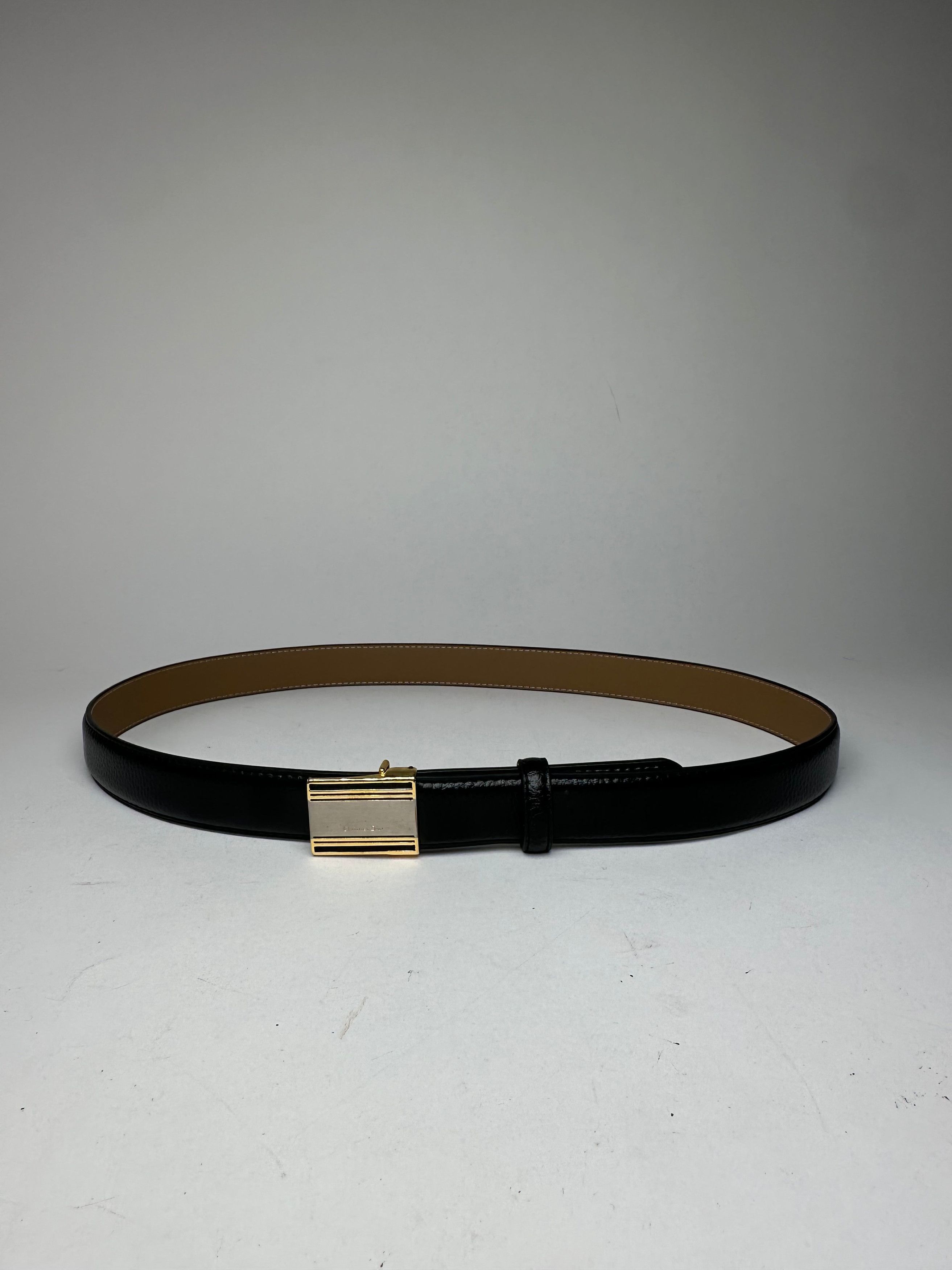 Dior Vintage Snake Emblossed Leather Belt Black Size ONE SIZE - 1 Thumbnail