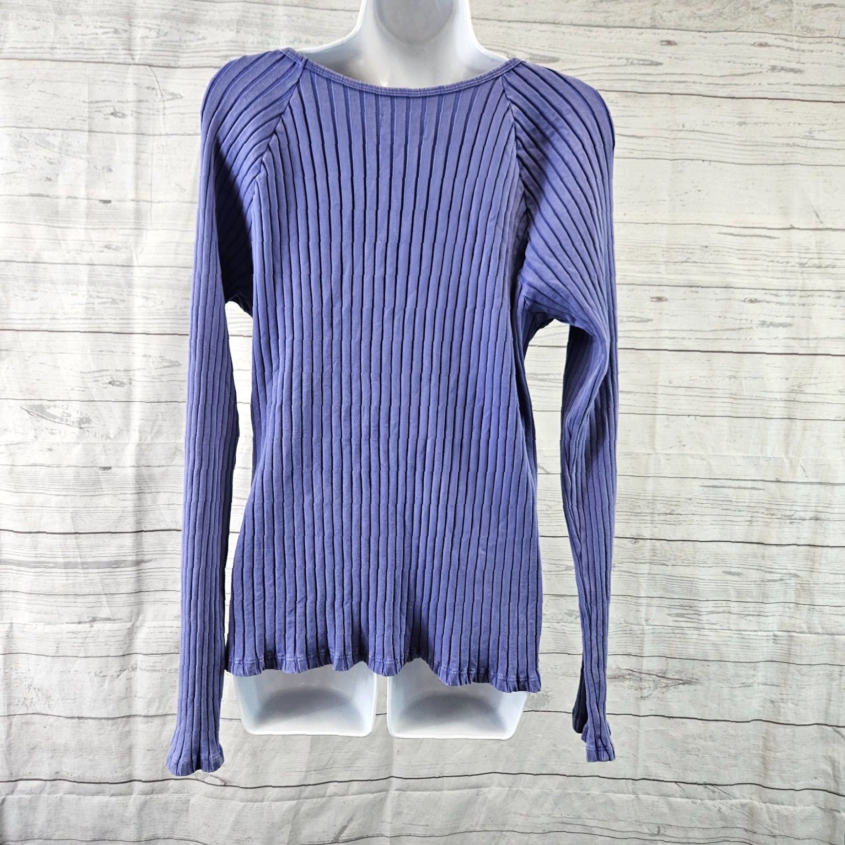 Vintage Knox Rose Womens Blouse XL Purple Long Sleeve Scoop Neck Cotton Blend Size XL / US 12-14 / IT 48-50 - 4 Thumbnail