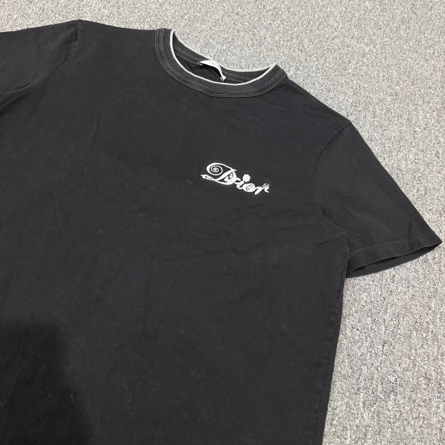 Dior Dior Black Embroidered Logo Poker Short Tee XS 95new Size XS / US 0-2 / IT 36-38 - 3 Thumbnail