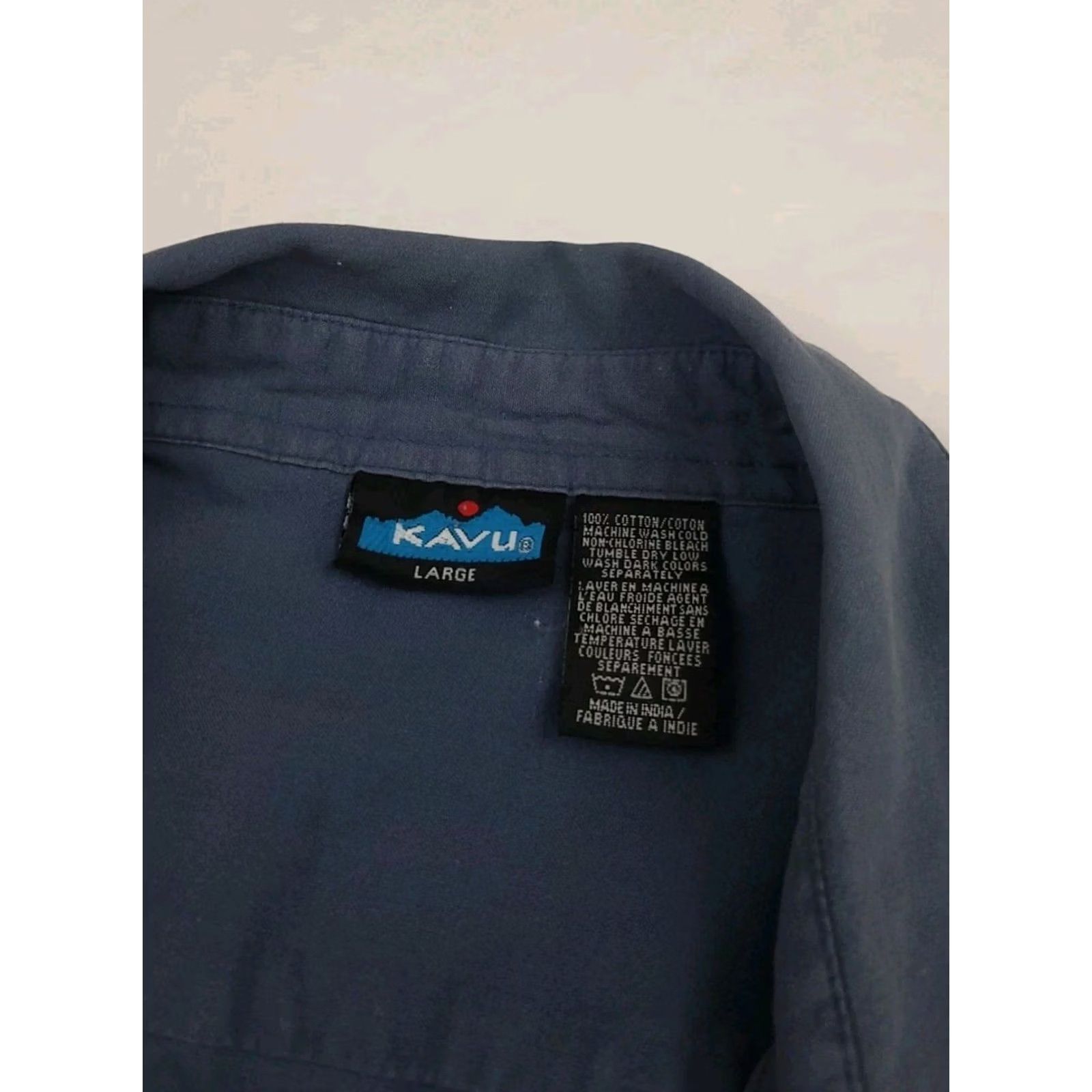 KAVU VINTAGE KAVU Shirt Mens L Blue Bamboo Pattern Hawaiian Camp Cotton USA Summer FADED Size US L / EU 52-54 / 3 - 4 Thumbnail