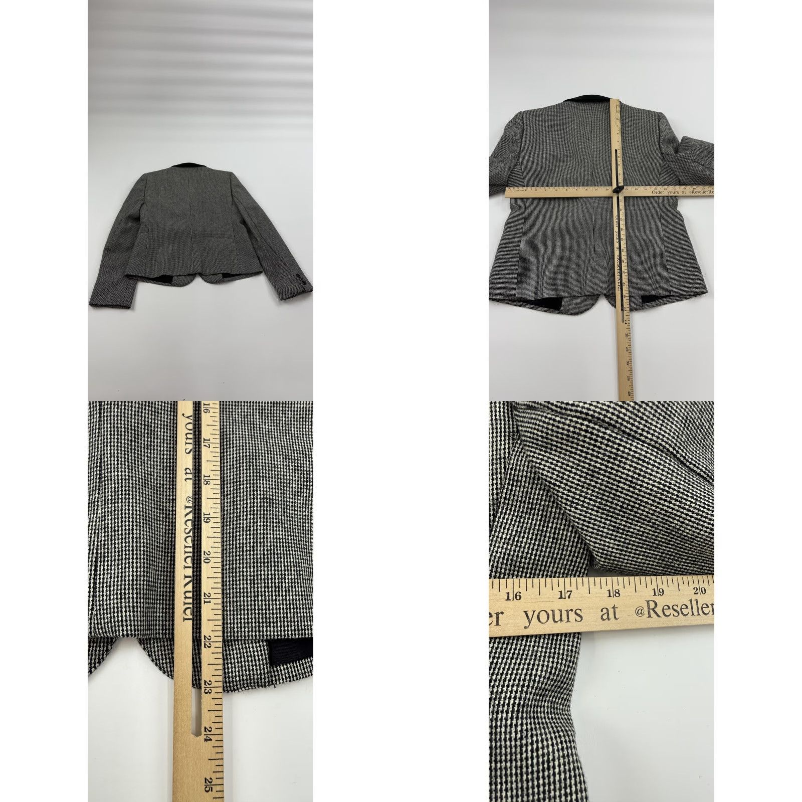 Evan Picone VINTAGE Evan Picone Blazer Womens Medium Houndstooth Velvet Collar Jacket Size M / US 6-8 / IT 42-44 - 8 Thumbnail