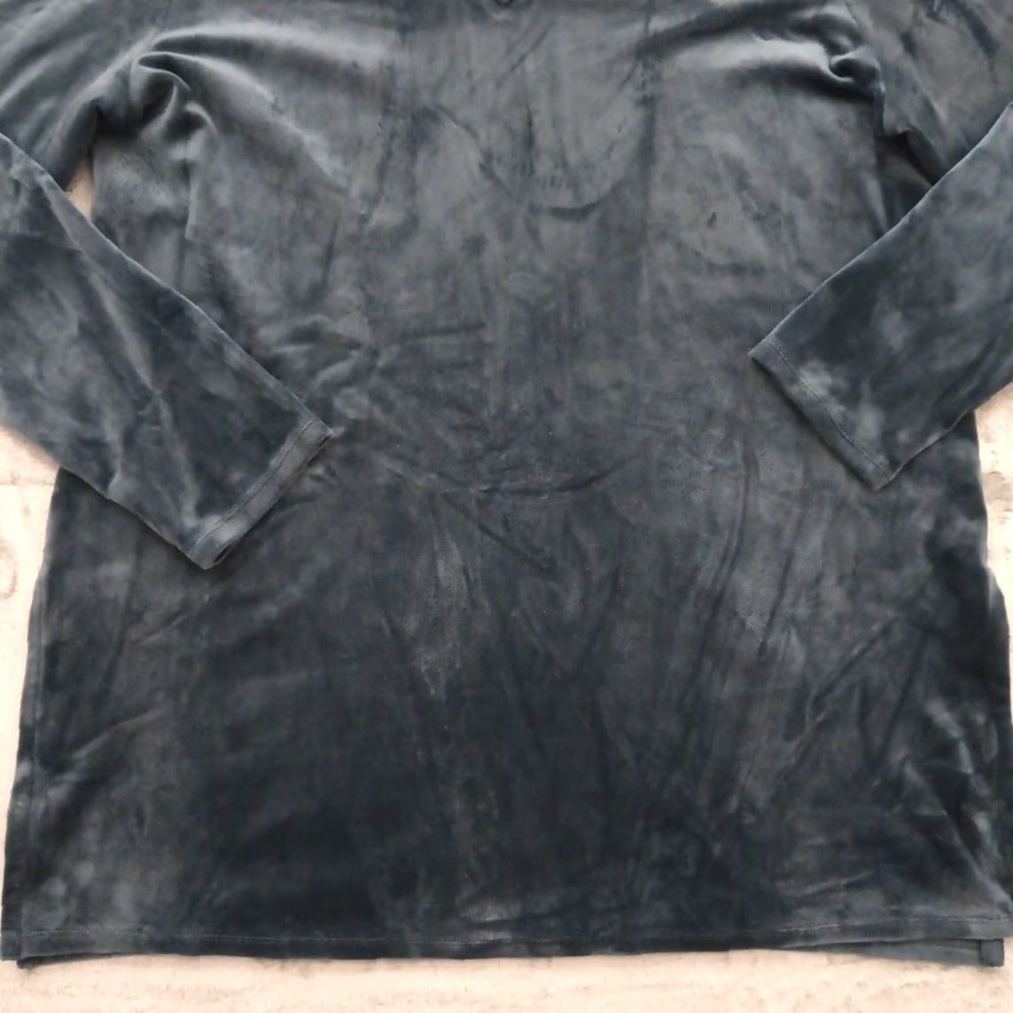 J. Jill J. Jill Tunic Shirt Womens Large Blue Velour Long Sleeve V-Neck Pullover Blouse Casual Sleeve Polyester Spandex Size L / US 10 / IT 46 - 3 Thumbnail