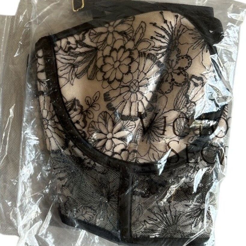 Victoria's Secret Victoria's Secret Black Long Line Balconette Bra, 32D Size ONE SIZE - 6 Thumbnail