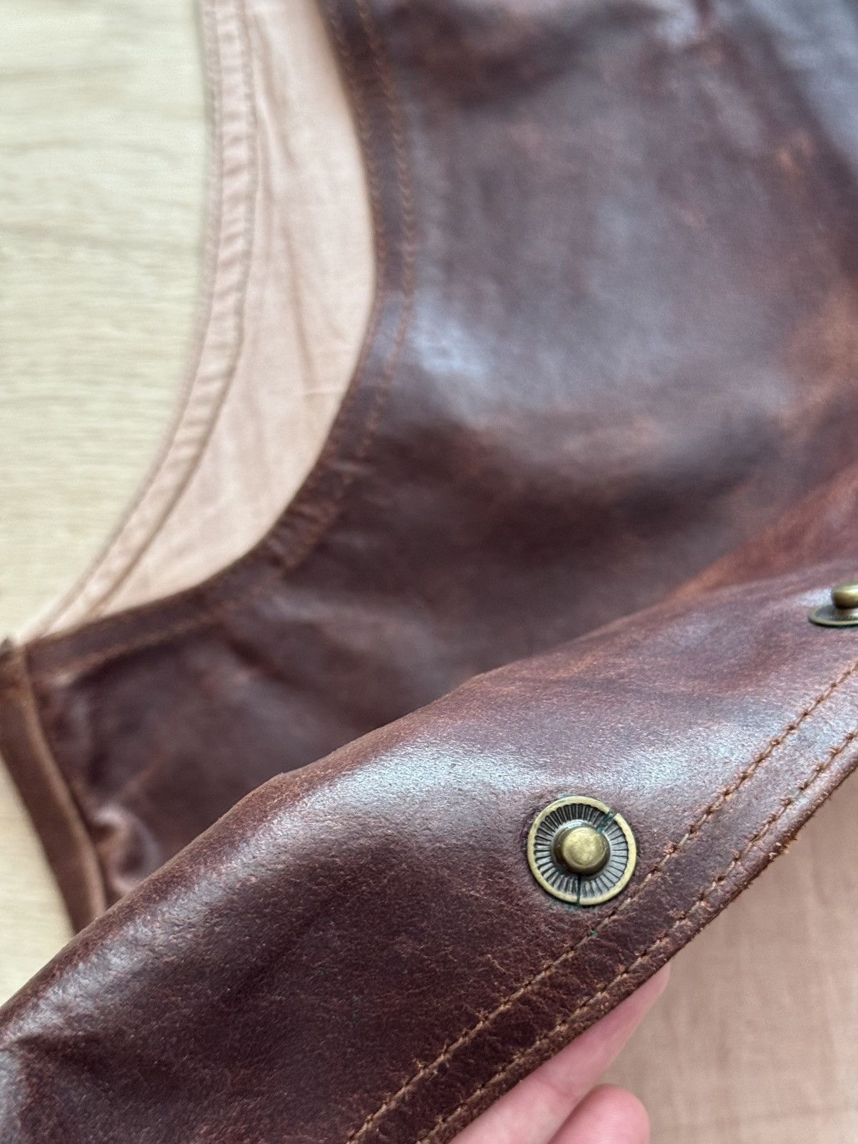 Genuine Leather Vintage 90’s Let’s Move Driver Jeans Leather Western Vest Size US M / EU 48-50 / 2 - 9 Thumbnail