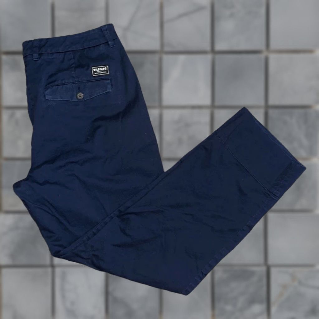 Vintage Wolfgang Women’s Chino Pants 34x30 Navy Blue Cotton Casual Trousers Regular 34 Inseam 30” Men’s? Size 24" / US 00 / IT 34 - 1 Thumbnail