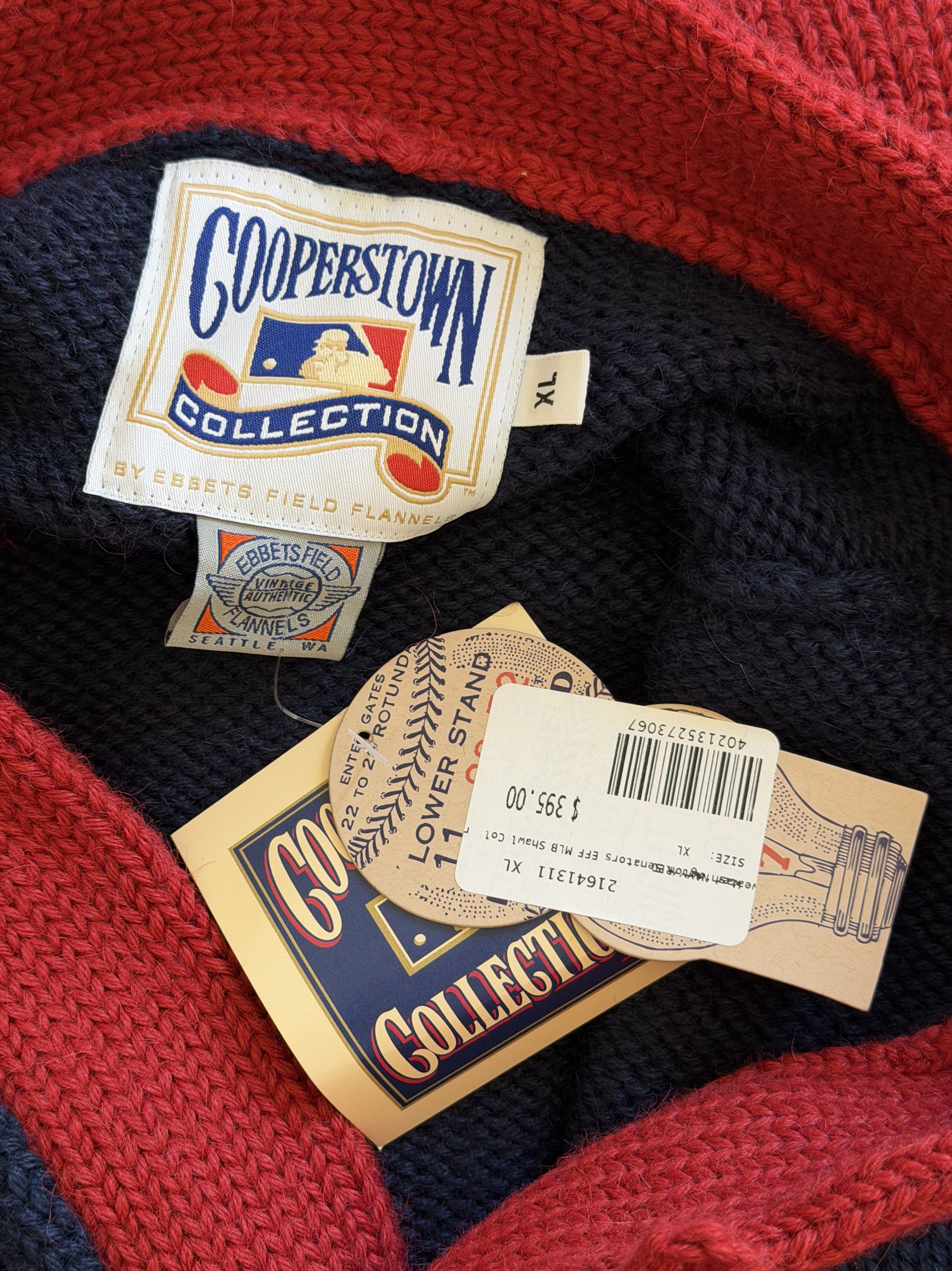 Ebbets Field Flannels Ebbets Field 1912 Washington Senators Shawl Collar Sweater Size US XL / EU 56 / 4 - 6 Thumbnail