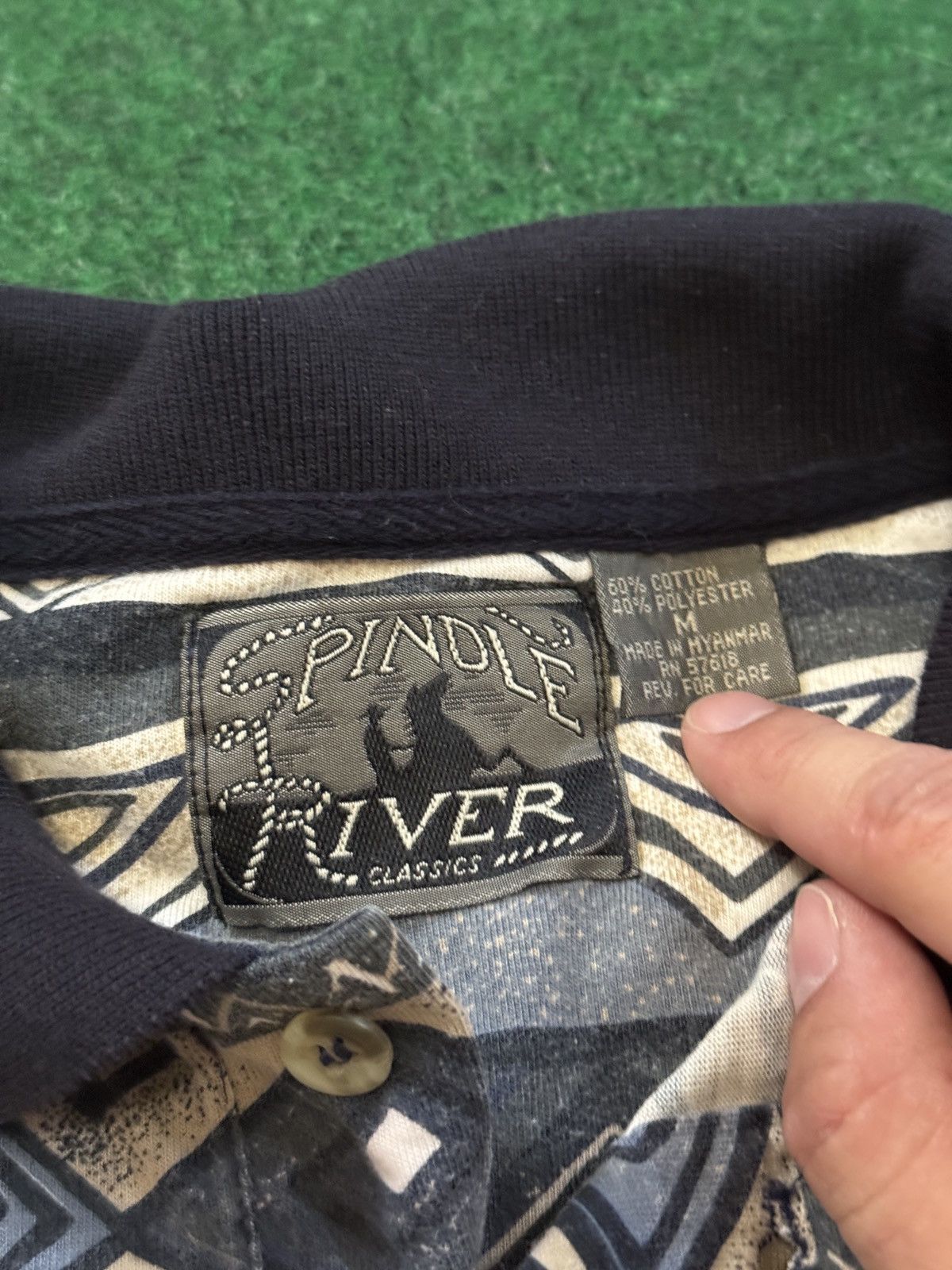 Vintage Vintage Pindle River Polo Shirt 90s Brown Western Pattern Size US L / EU 52-54 / 3 - 2 Thumbnail