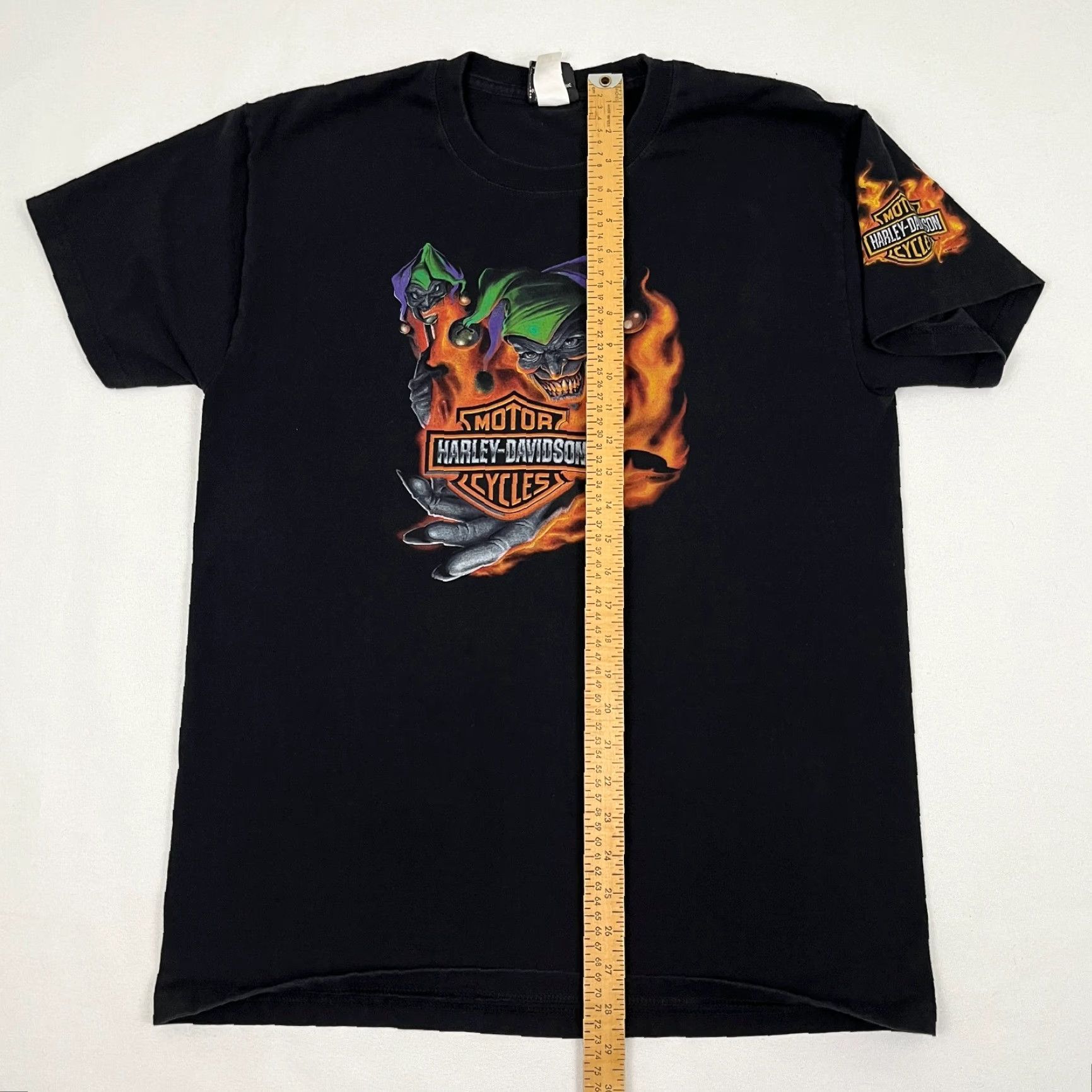 Harley Davidson Harley-Davidson Shirt Mens Large Black Jester Joker Flames Graphic 2006 Y2K Shirt Size US L / EU 52-54 / 3 - 7 Thumbnail
