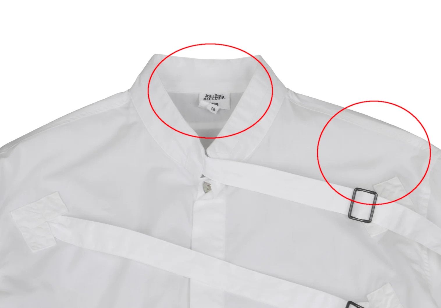 Jean Paul Gaultier Belt Design Shirt in White, Size 48 Size US M / EU 48-50 / 2 - 2 Thumbnail