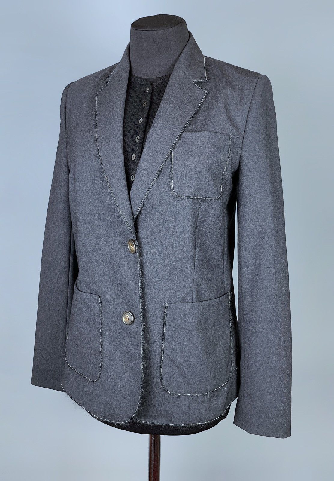 Brunello Cucinelli Brunello Cucinelli Wool Applique Pocket Blazer Jacket 40 Size S / US 4 / IT 40 - 6 Thumbnail