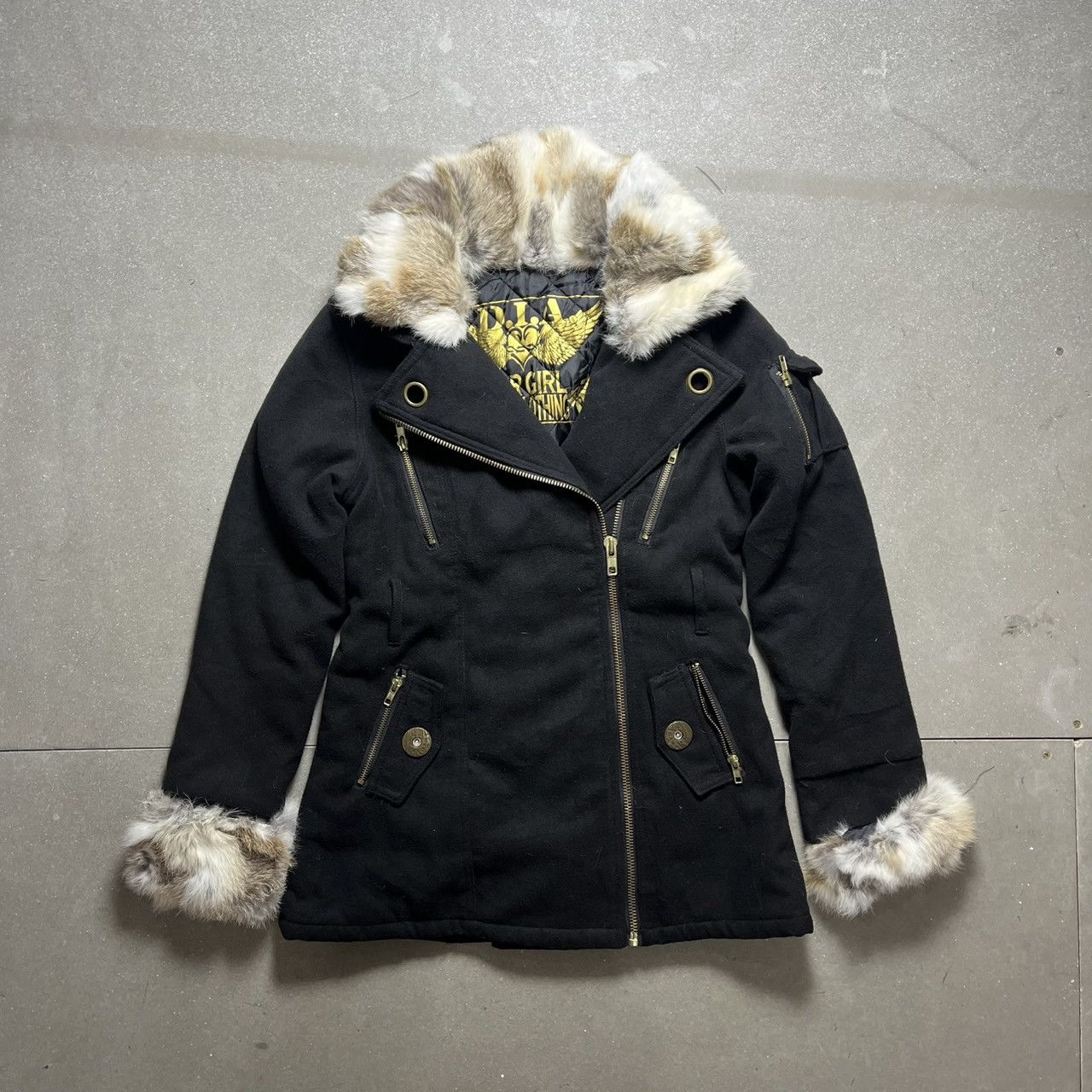 If Six Was Nine × Japanese Brand × Le Grande Bleu (L.G.B.) Black Faux Fur Trimmed Jacket Size S / US 4 / IT 40 - 1 Thumbnail