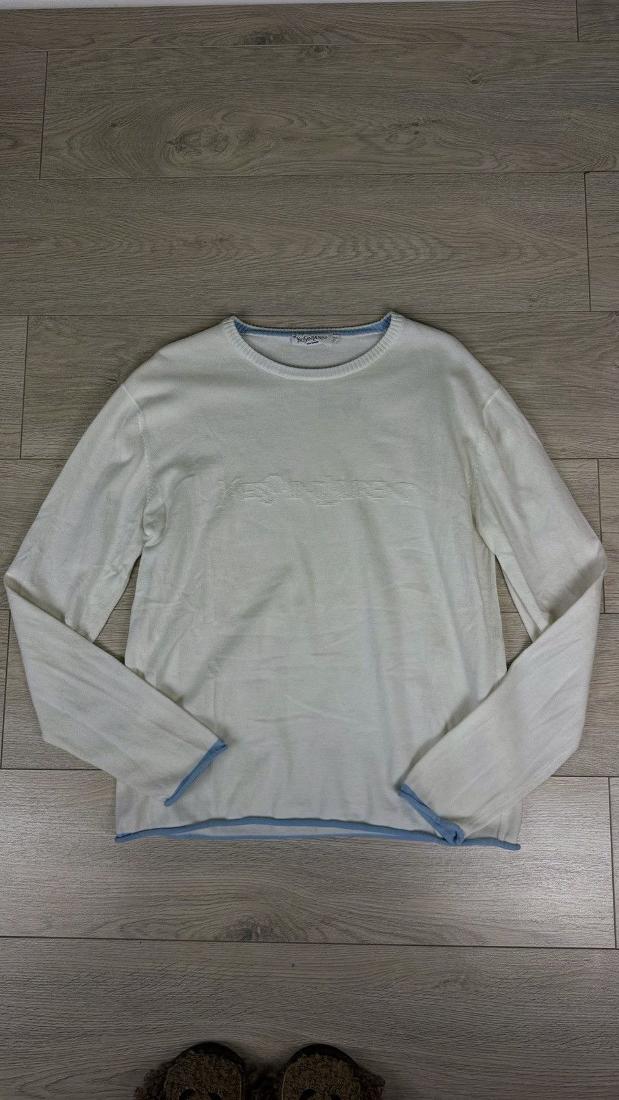 Yves Saint Laurent Yves Saint Laurent Vintage Front Logo Sweater Size US M / EU 48-50 / 2 - 2 Thumbnail