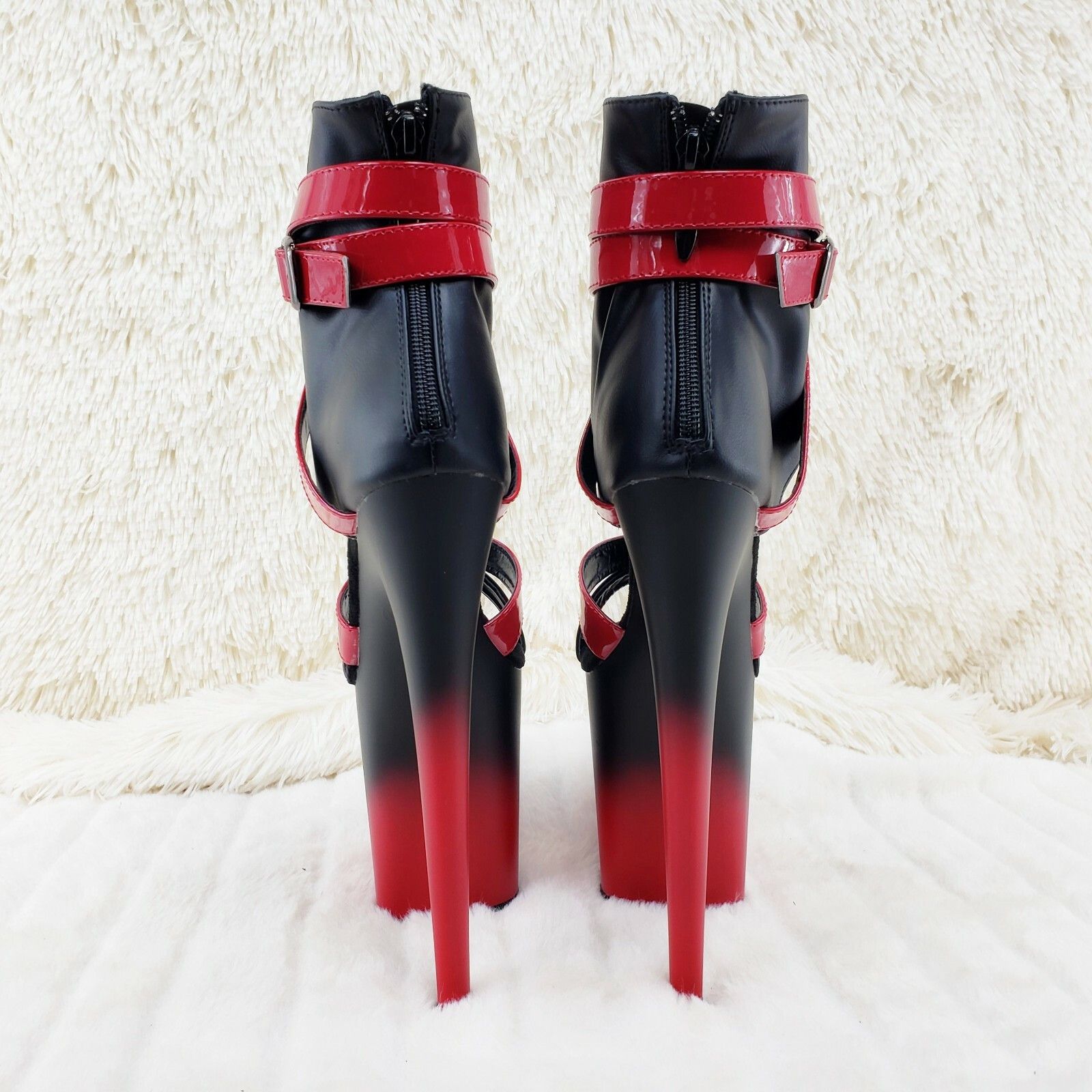 Other Flamingo 80015 Two Tone Red Black 8" High Heel Shoe Size 7-1 Size US 7 / IT 37 - 8 Thumbnail