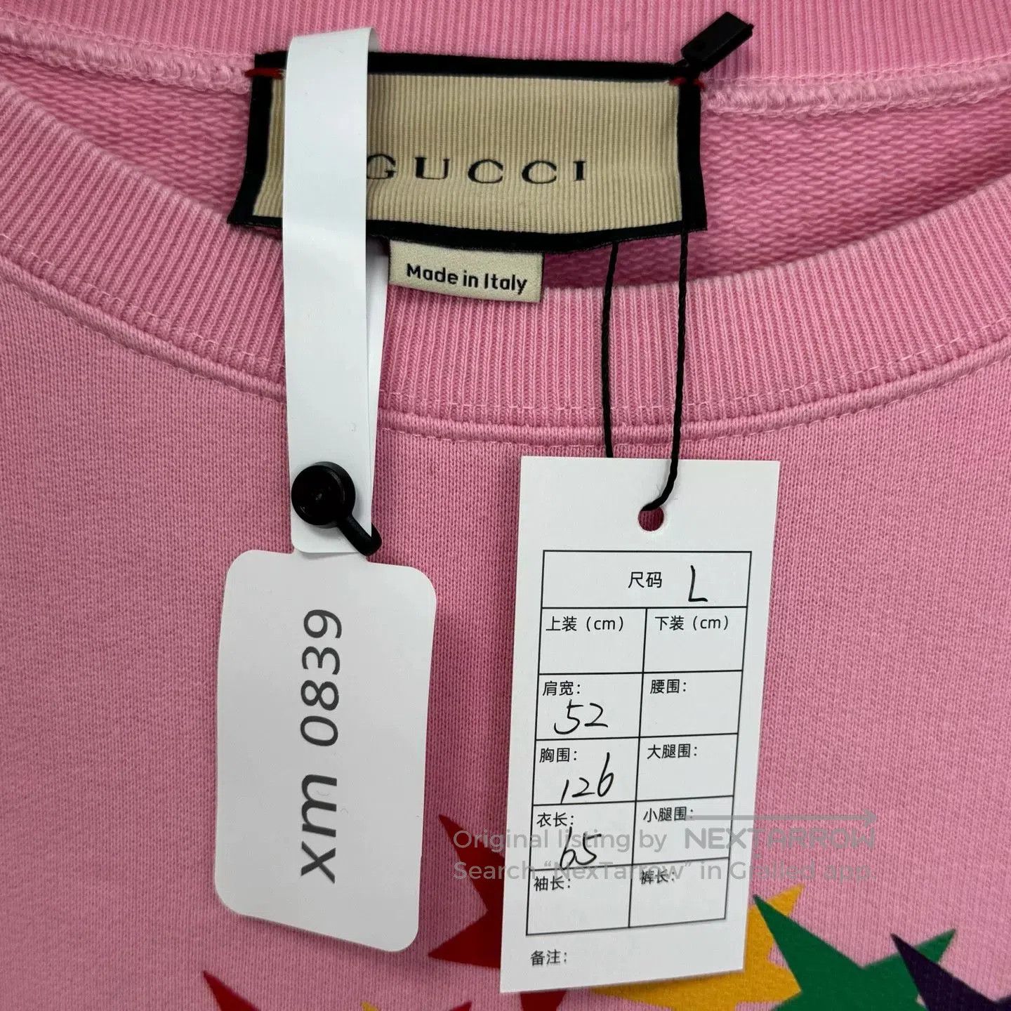 Gucci Gucci Pink Star Print Sweatshirt L Size. Size L / US 10 / IT 46 - 3 Thumbnail