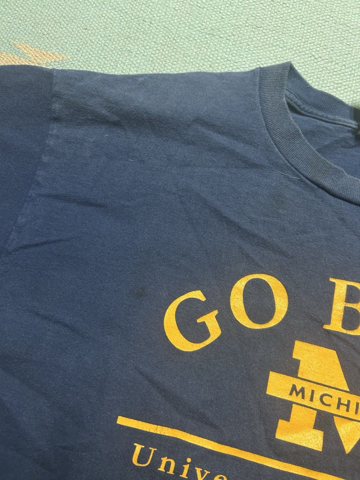 Vintage Vintage t shirt university of Michigan wolverines go blue XL Size US XL / EU 56 / 4 - 4 Thumbnail