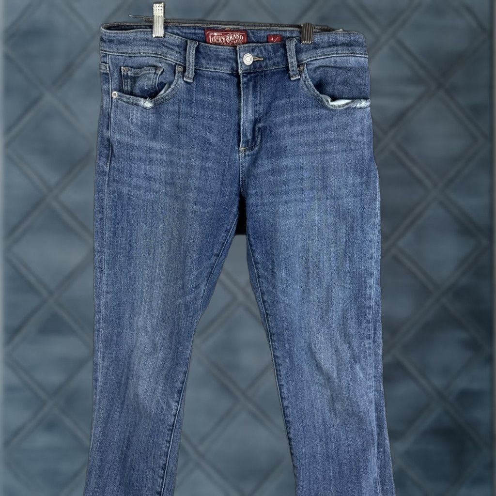 Lucky Brand Lucky Brand Sienna Slim Boyfriend Jeans Womens 4/27 Blue Mid Rise Distressed Jeans Size 27" / US 4 / IT 40 - 1 Thumbnail