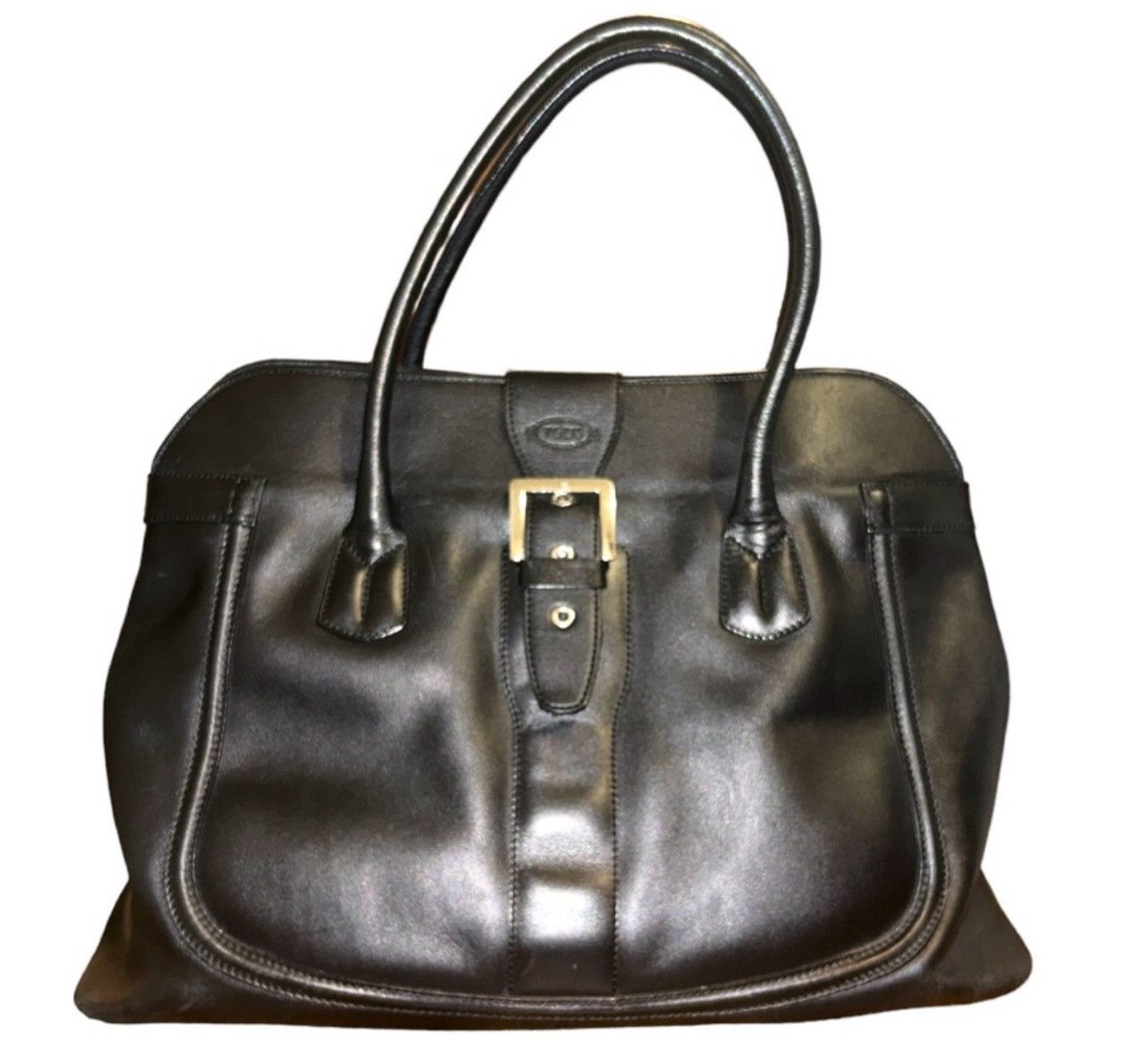 Tod's Tod's Vintage Black Leather Weekender Shoulder Bag W/ Duster Size ONE SIZE - 4 Thumbnail
