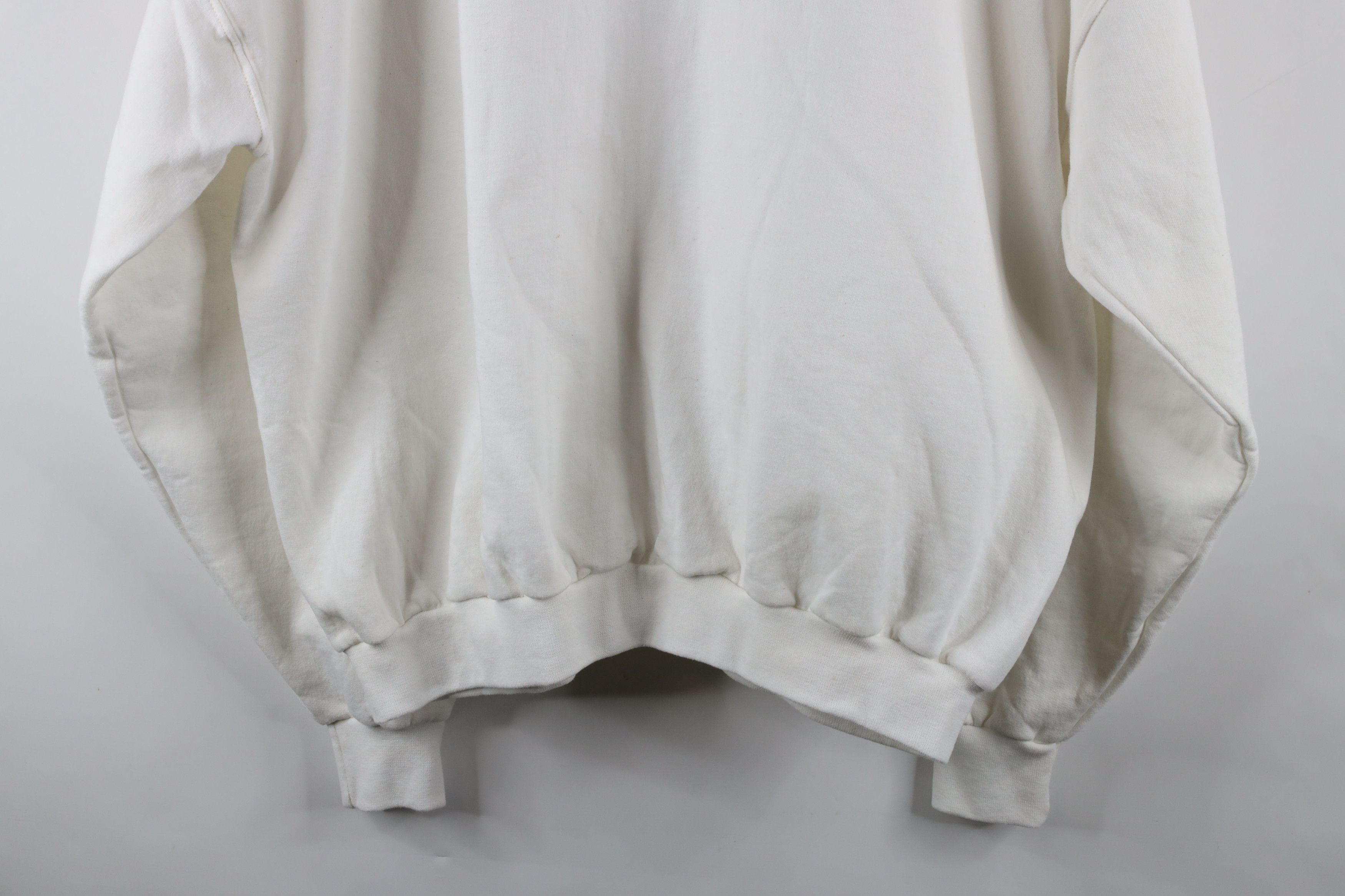 Vintage Vintage 90s Streetwear Blank Crewneck Sweatshirt White Size US XXL / EU 58 / 5 - 12 Thumbnail