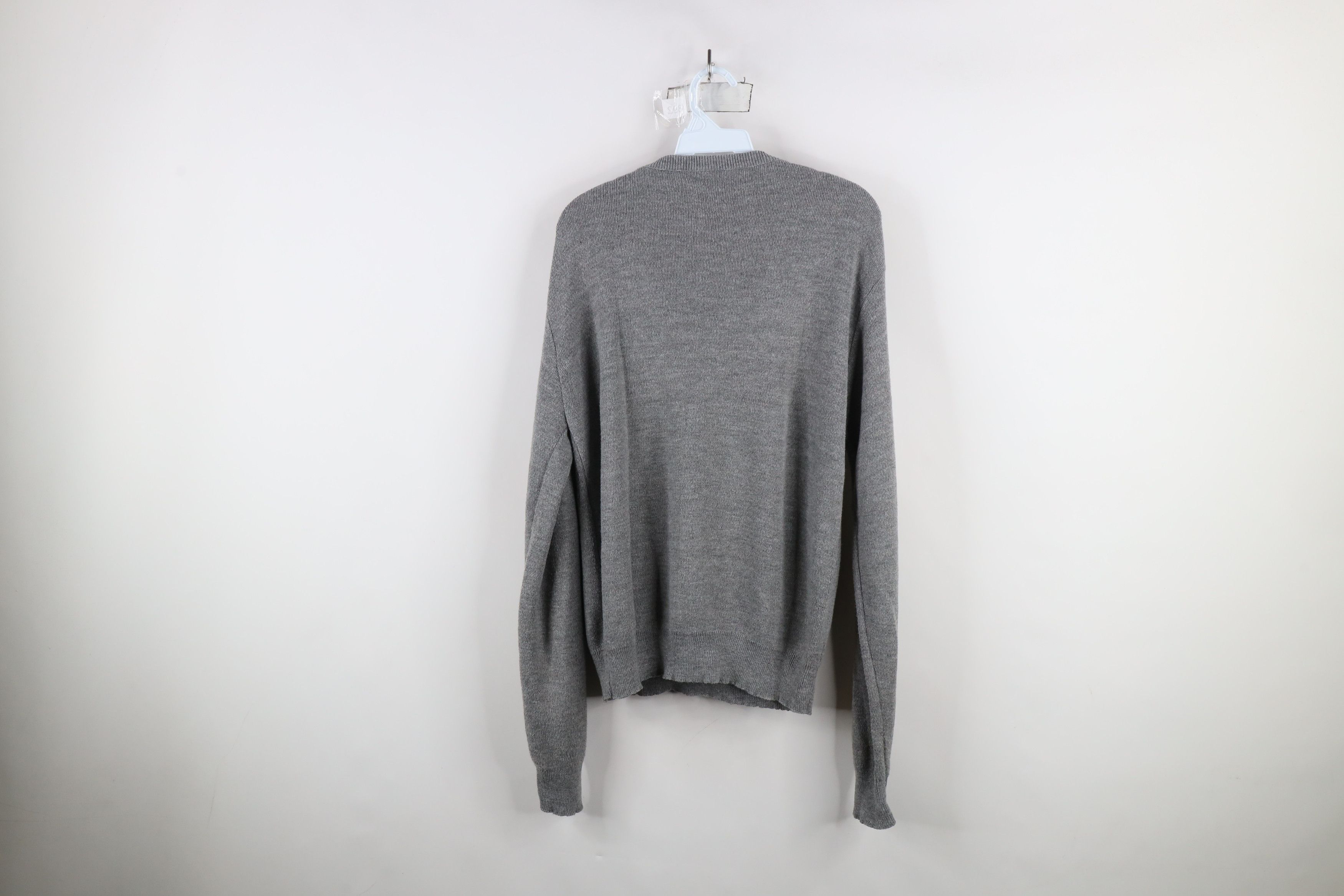 Vintage Vintage 70s Streetwear Blank Knit V-Neck Sweater Gray USA Size US XL / EU 56 / 4 - 11 Thumbnail