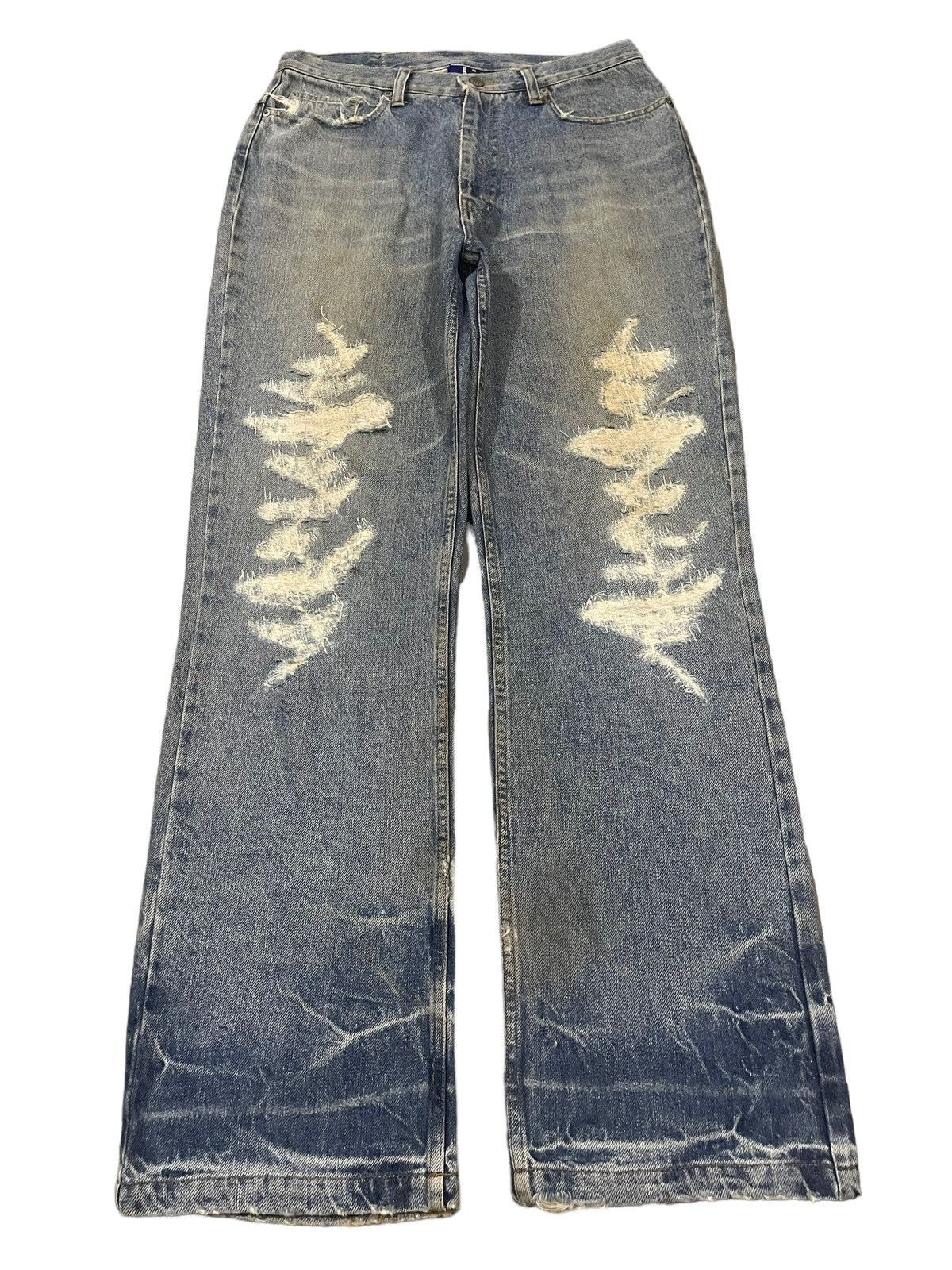 Kapital Vintage Japanese Brand Bleached Style Distressed Baggy Jeans Size US 30 / EU 46 - 1 Thumbnail
