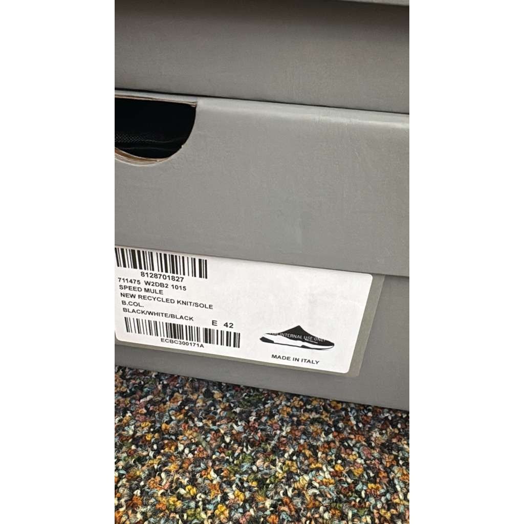 Balenciaga o1rshd1 Speed Mule Slide Slipper in Black / White Size US 9 / EU 42 - 21 Thumbnail