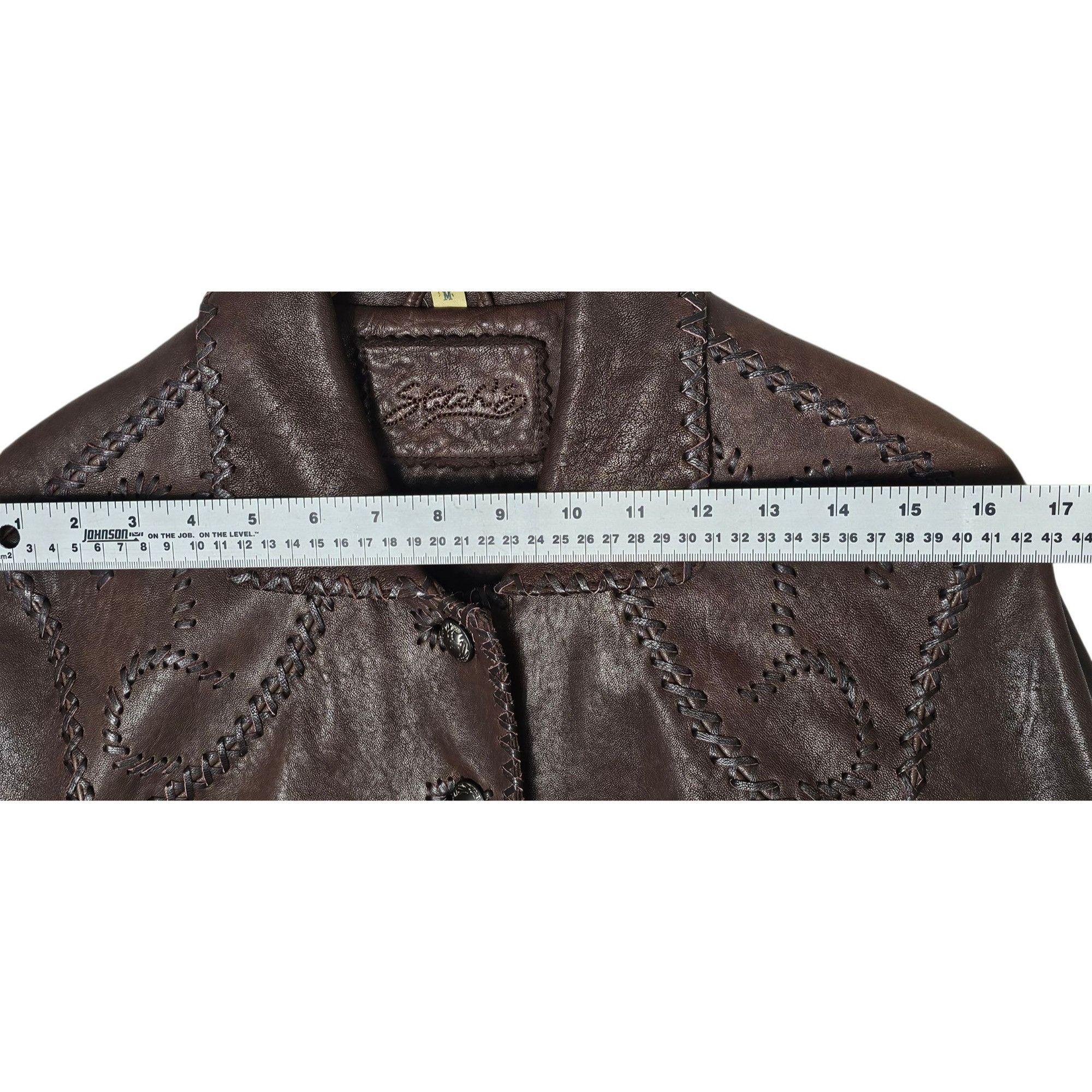 Stitch's Jeans Leather Jacket Tailored Decorative Size M / US 6-8 / IT 42-44 - 4 Thumbnail