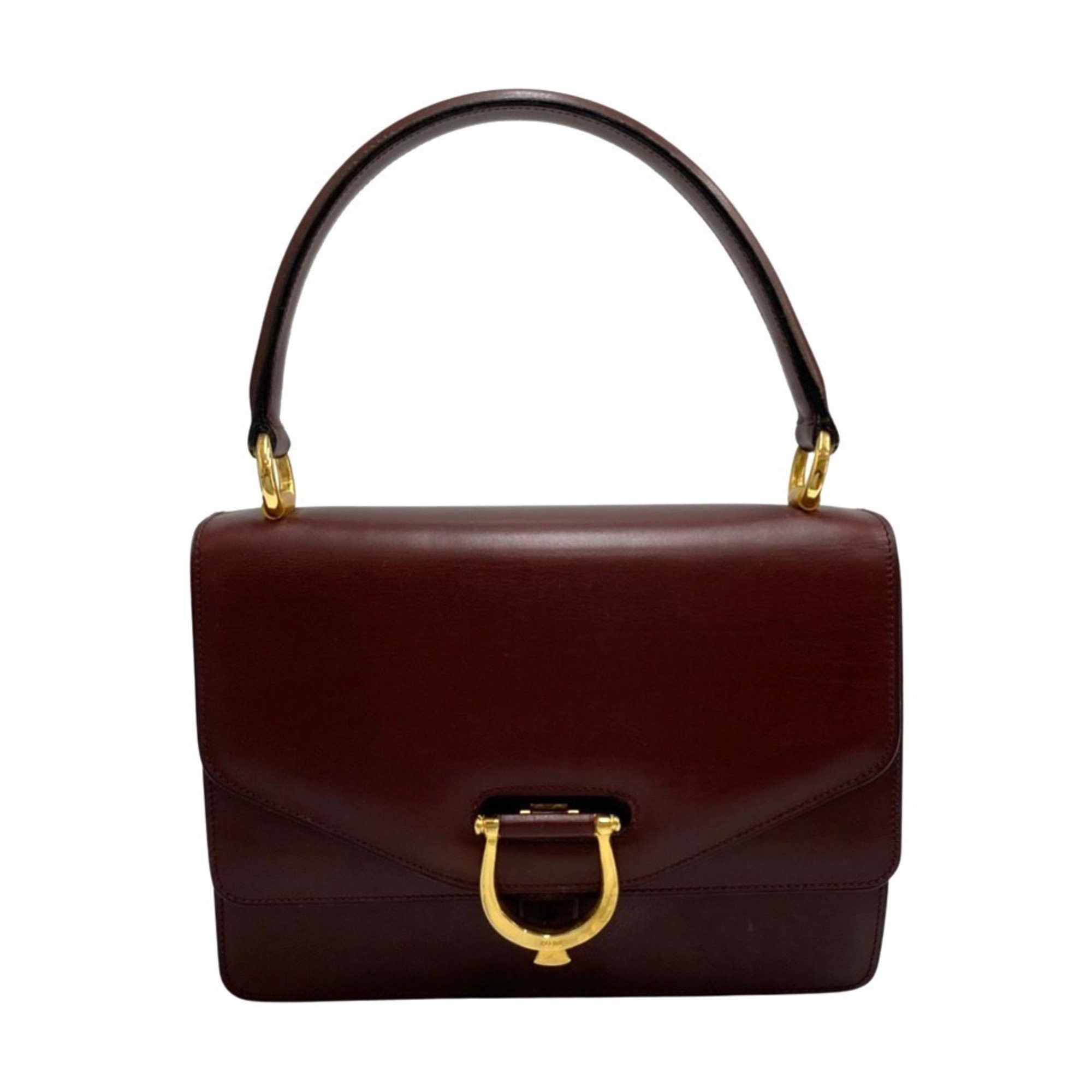 image of Celine Céline Gancini Handbag in Burgundy, Women's