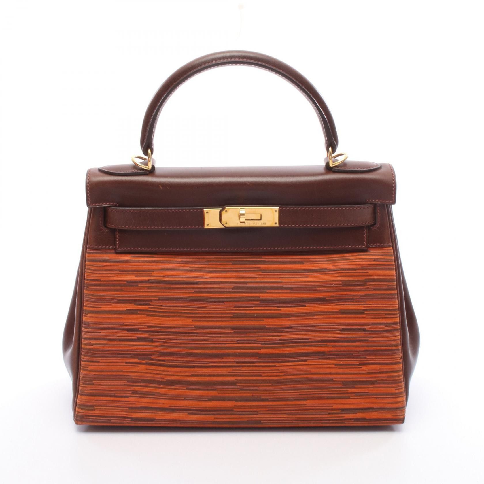 Hermes Hermes Hermes Kelly28 Calfskin Leather Handbag E DUTY FREE for USA Size ONE SIZE - 1 Thumbnail