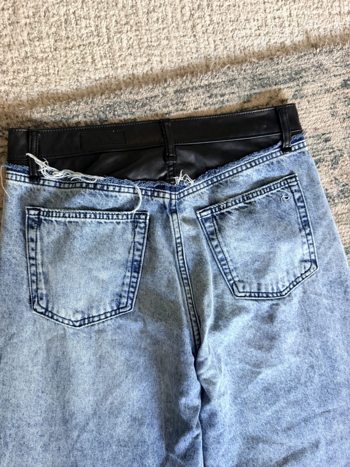 Rag & Bone Rag and Bone Shea faux leather wide leg mid rise jeans 28 Size 28" / US 6 / IT 42 - 16 Thumbnail