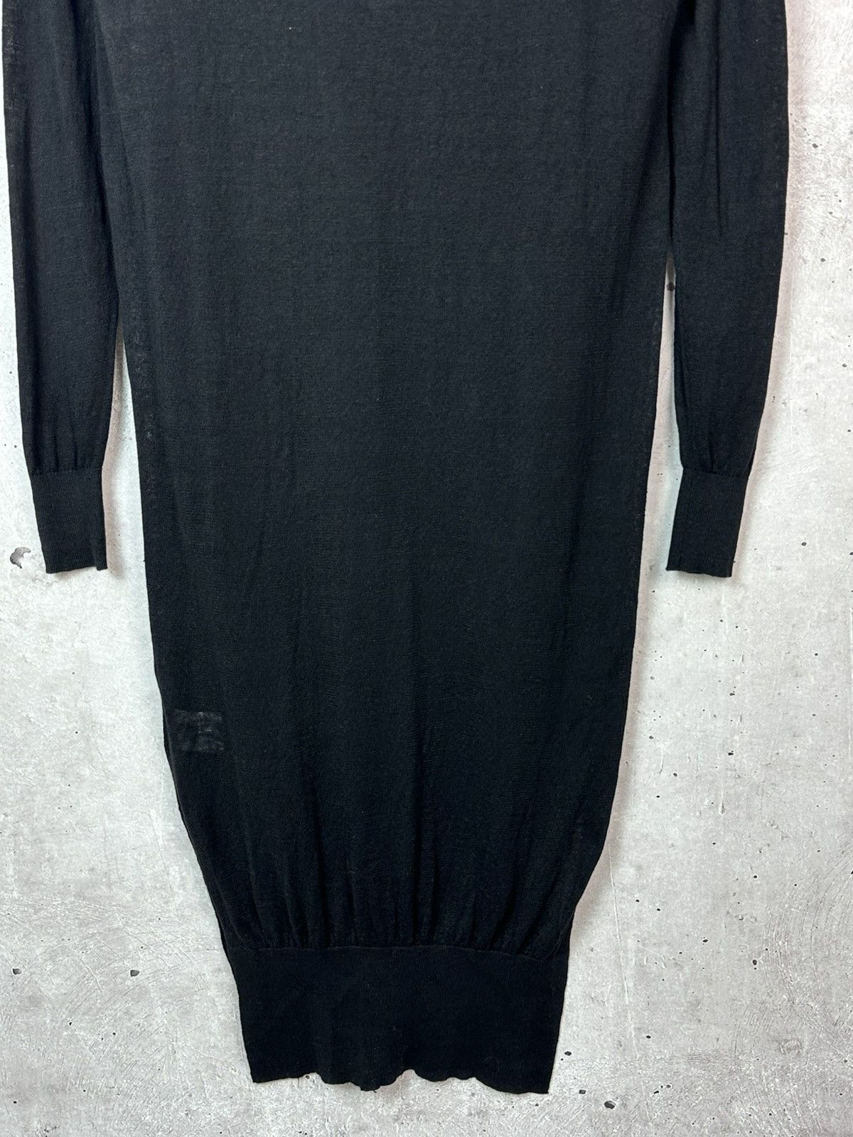 Iro IRO Vanileo Black Linen Knit V-neck Buttons Pockets Dress Size S / US 4 / IT 40 - 9 Thumbnail