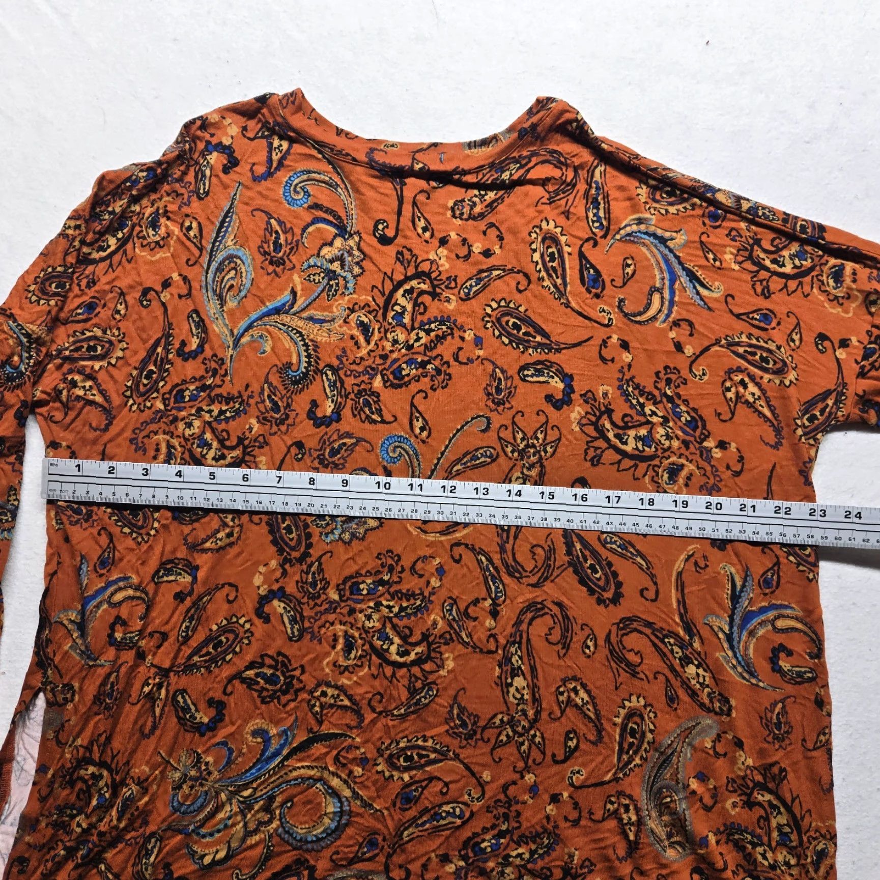 Vintage Maurices Shirt Orange 24/7 Paisley Long Sleeve Women's M Regular Medium Print Paisley Size M / US 6-8 / IT 42-44 - 2 Thumbnail