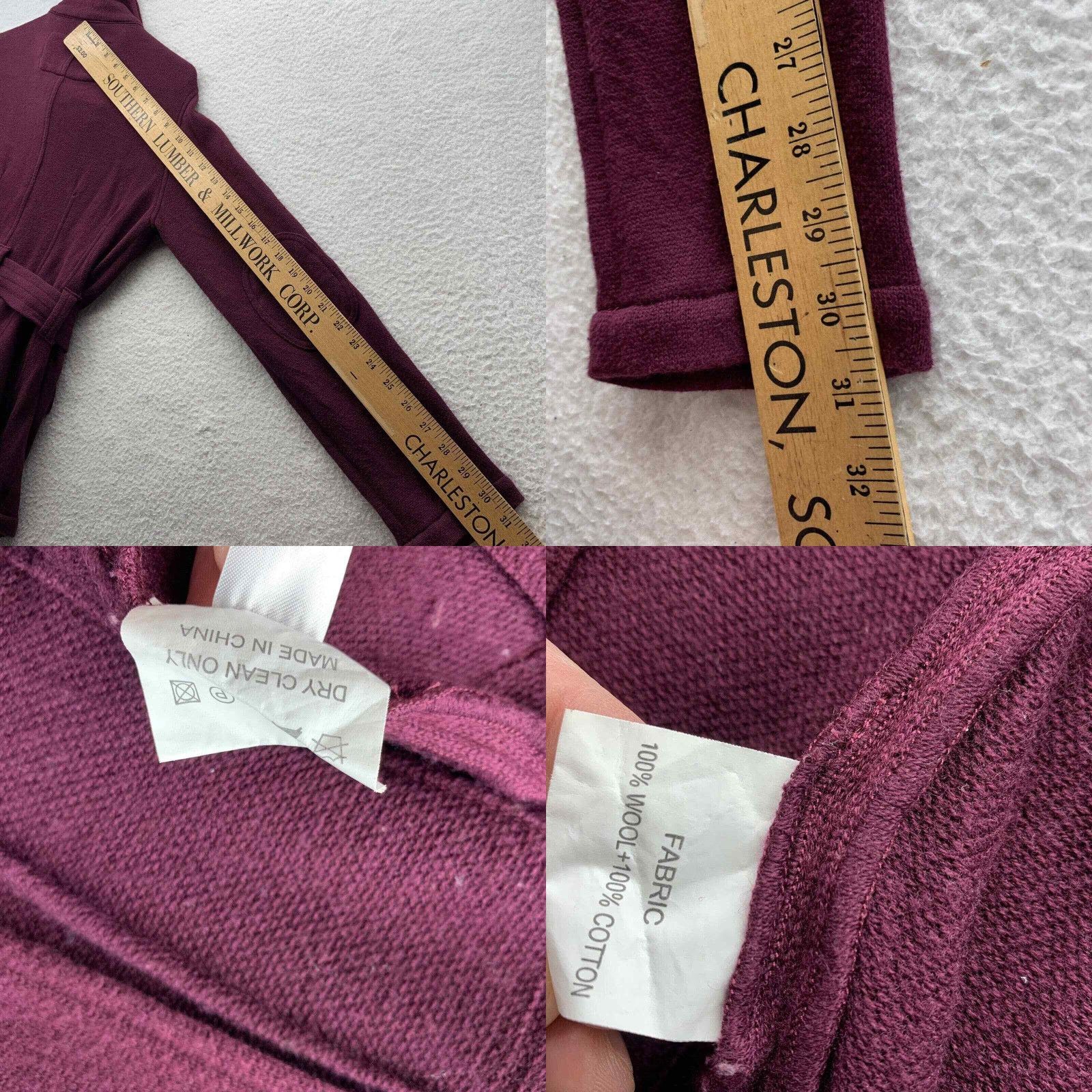 Peter Millar Peter Millar Wool Peacoat Womens Small S Full Zip Snap Belted Elbow Pad Golf Jacket Size S / US 4 / IT 40 - 9 Thumbnail