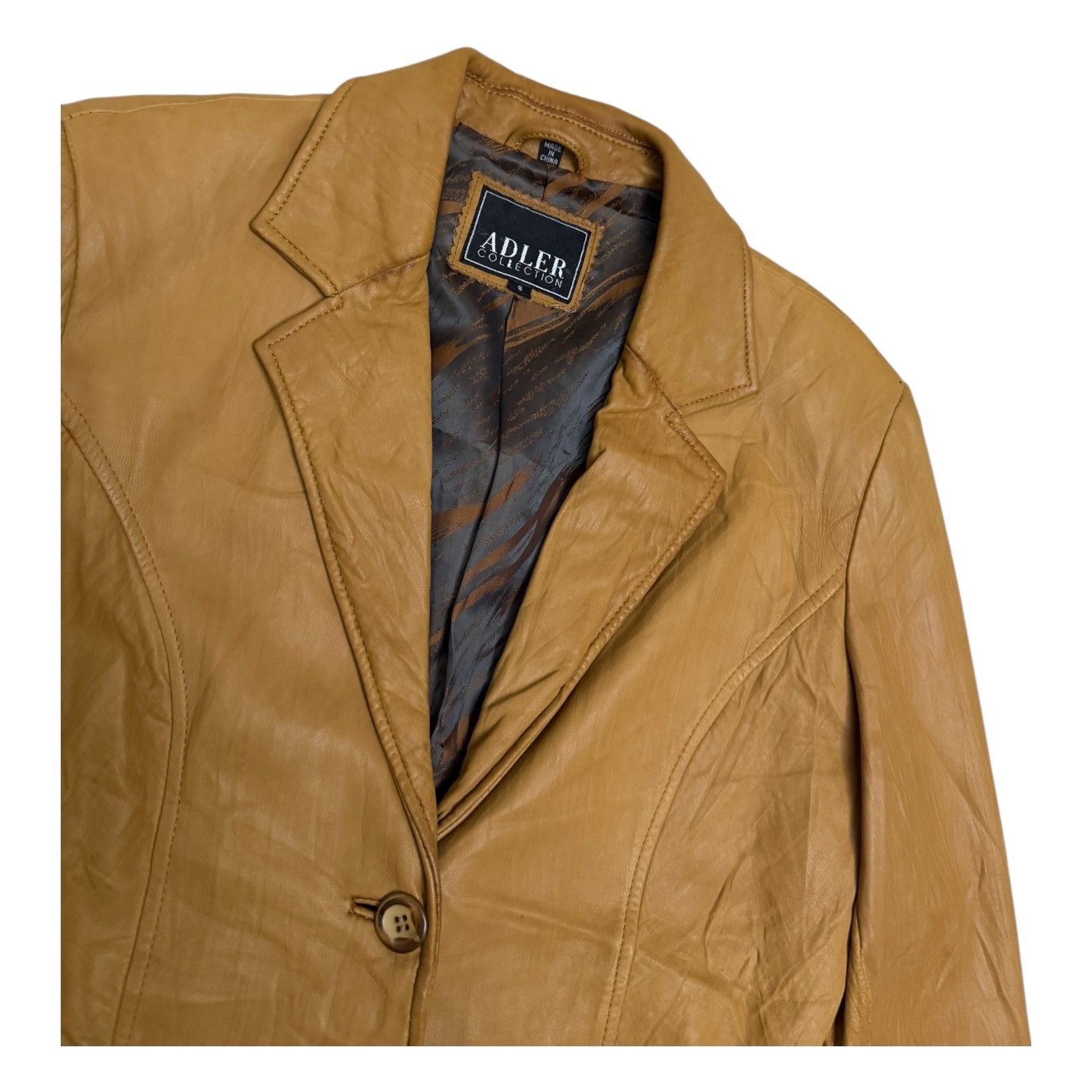 Adler ADLER New Zealand LAMBSKIN Leather Designer Jacket Small Size S / US 4 / IT 40 - 2 Thumbnail