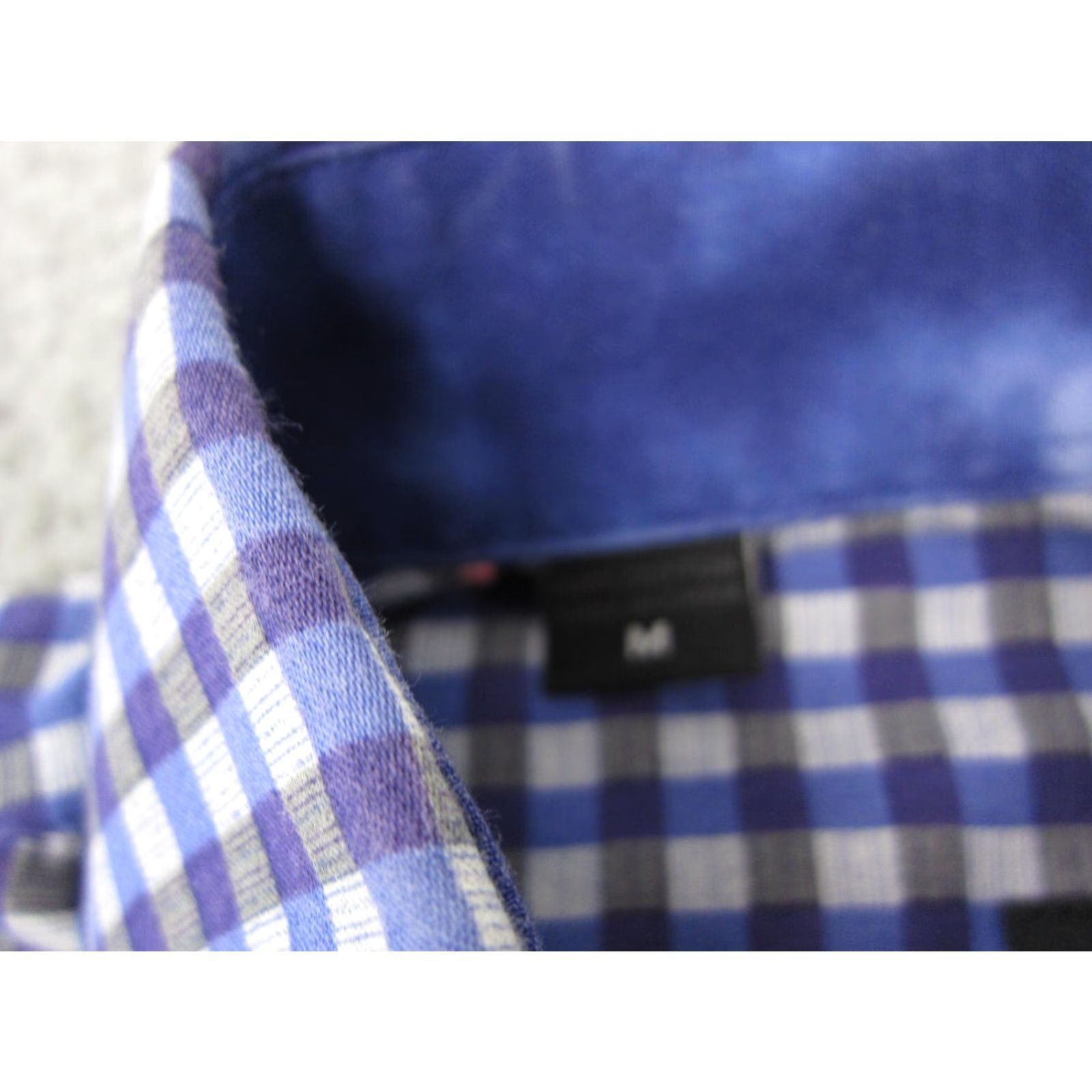 Saks Fifth Avenue Saks Fifth Avenue Shirt Mens Adult Medium Purple White Plaid Button-Up Shirt Cuff Flip Collar 90s Logo Cotton Size US M / EU 48-50 / 2 - 5 Thumbnail
