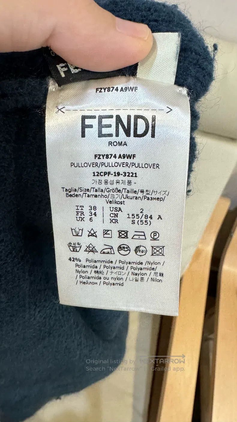 Fendi Fendi Blue high-necked knit sweater made of a blend of moh Size XS / US 0-2 / IT 36-38 - 5 Thumbnail