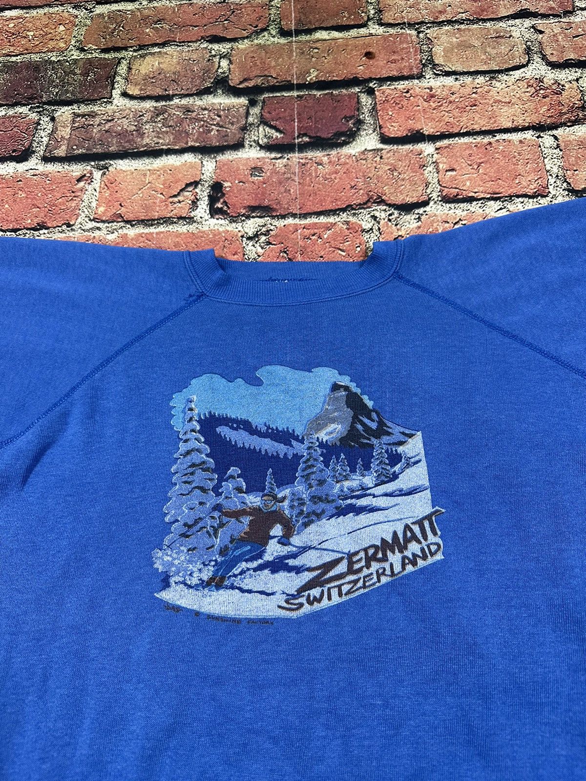 Vintage Zermatt Switzerland Vintage 80s Sweatshirt Skier Mountain Size US S / EU 44-46 / 1 - 3 Thumbnail