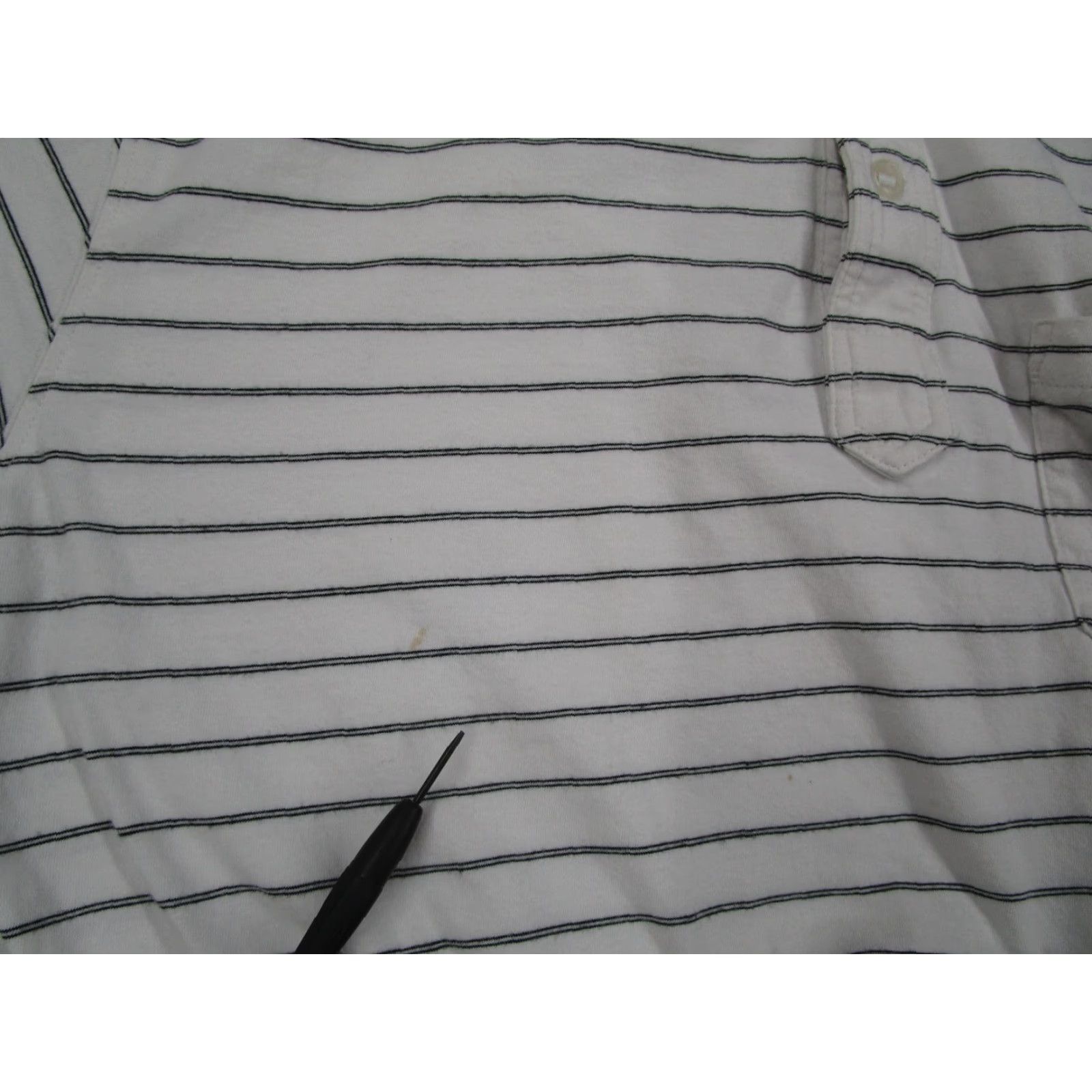 Relwen Relwen Polo Shirt Mens XL White Navy Stripe 100% Cotton Jersey Casual Pocket Size US XL / EU 56 / 4 - 4 Thumbnail