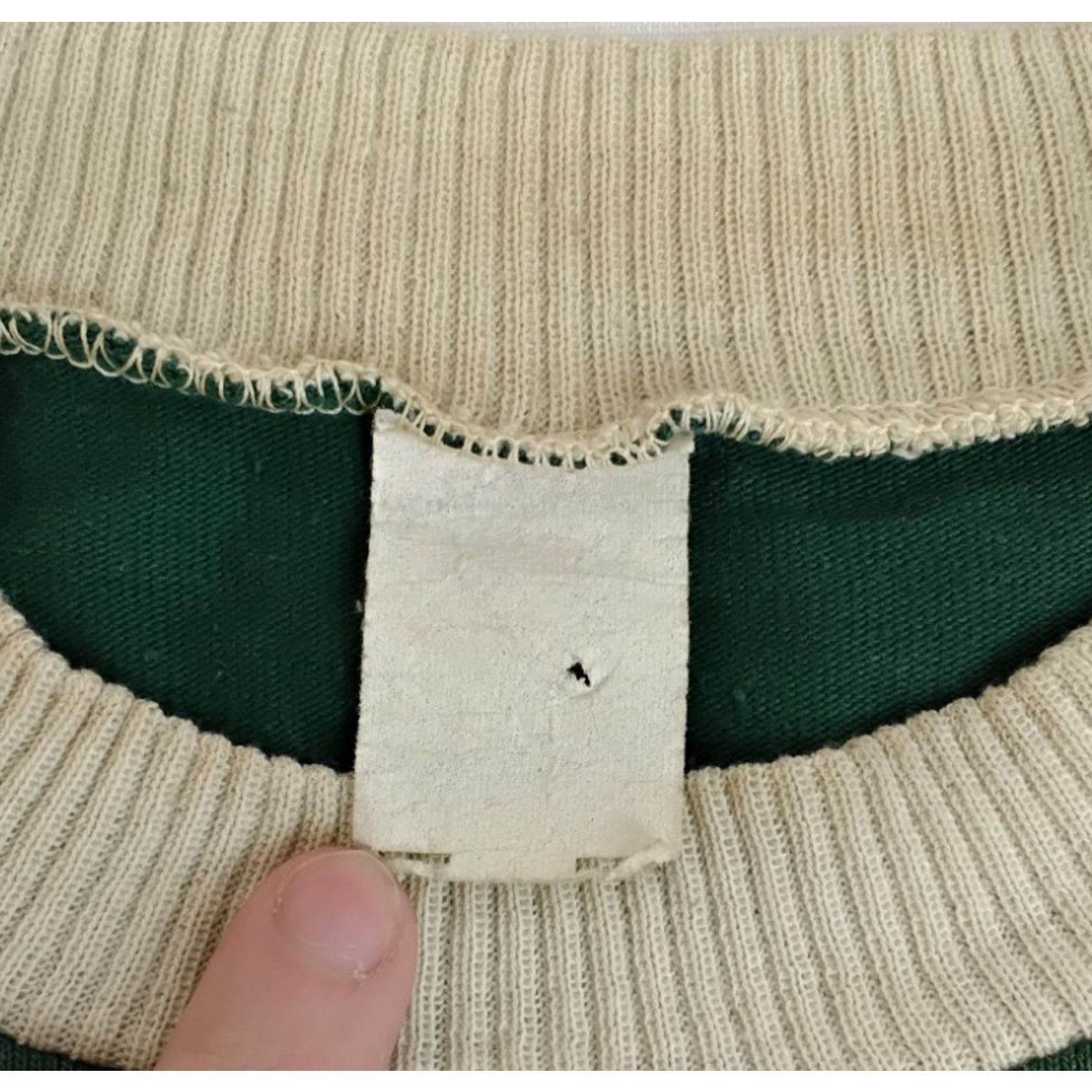 Handmade One Pocket Cotton T-Shirt Men's S Green VTG 1950s Small Hole Size US S / EU 44-46 / 1 - 6 Thumbnail