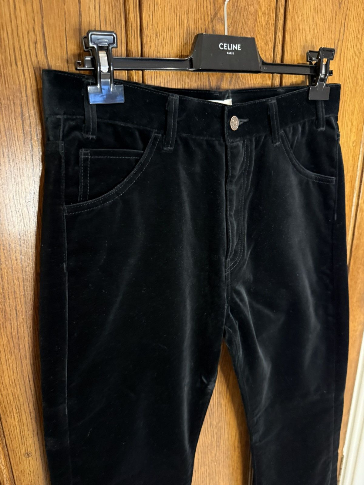 Celine Holy Grail FW20 Celine dylan velvet black flared jeans 31 Size US 31 - 3 Thumbnail