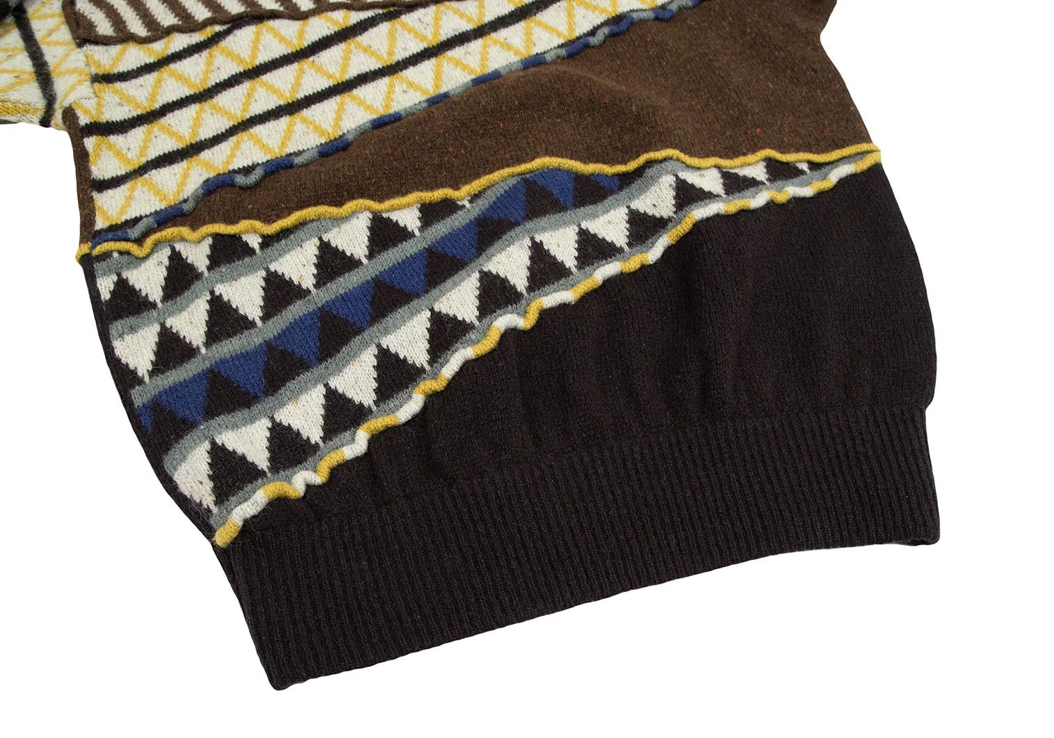 Issey Miyake Pattern Block Design Knit Sweater in Brown and Black, M Size US M / EU 48-50 / 2 - 7 Thumbnail