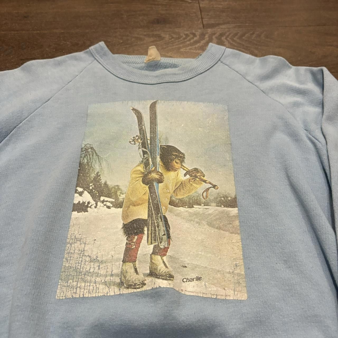 Designer Vintage Skiing Monkey Charlie Crewneck Sweatshirt 70s Small Size US S / EU 44-46 / 1 - 1 Thumbnail