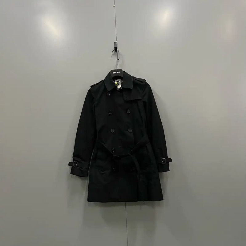Burberry Black Cotton Long Coat for Women