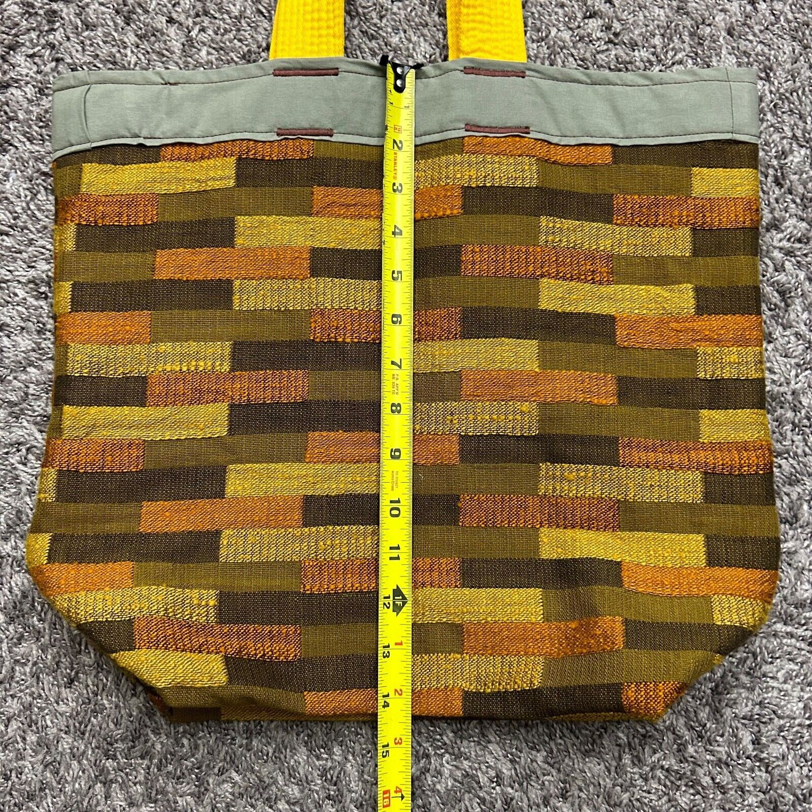 Handmade Handmade Geometric Tapestry Bag Small Tote Grocery Reusable Size ONE SIZE - 7 Thumbnail