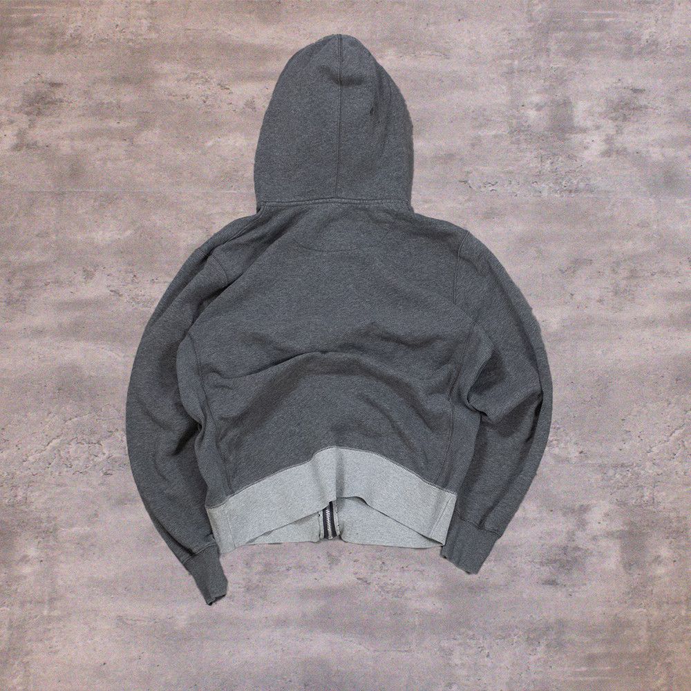 Nike Y2K 2000's Nike Heather Grey Contrast Zip Up Hoodie Sweater Size US M / EU 48-50 / 2 - 2 Thumbnail