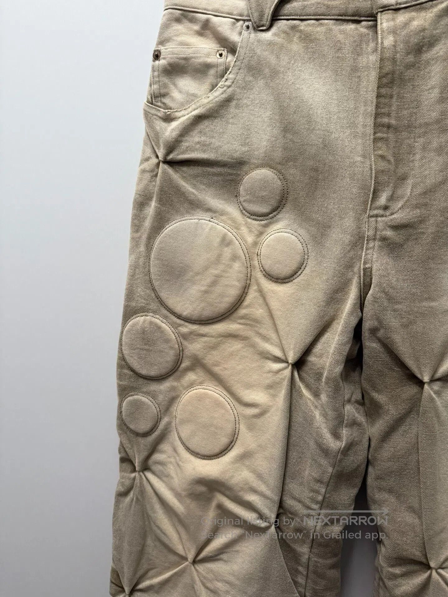Bad Son padded long work pants in beige. Size US 34 / EU 50 - 4 Thumbnail