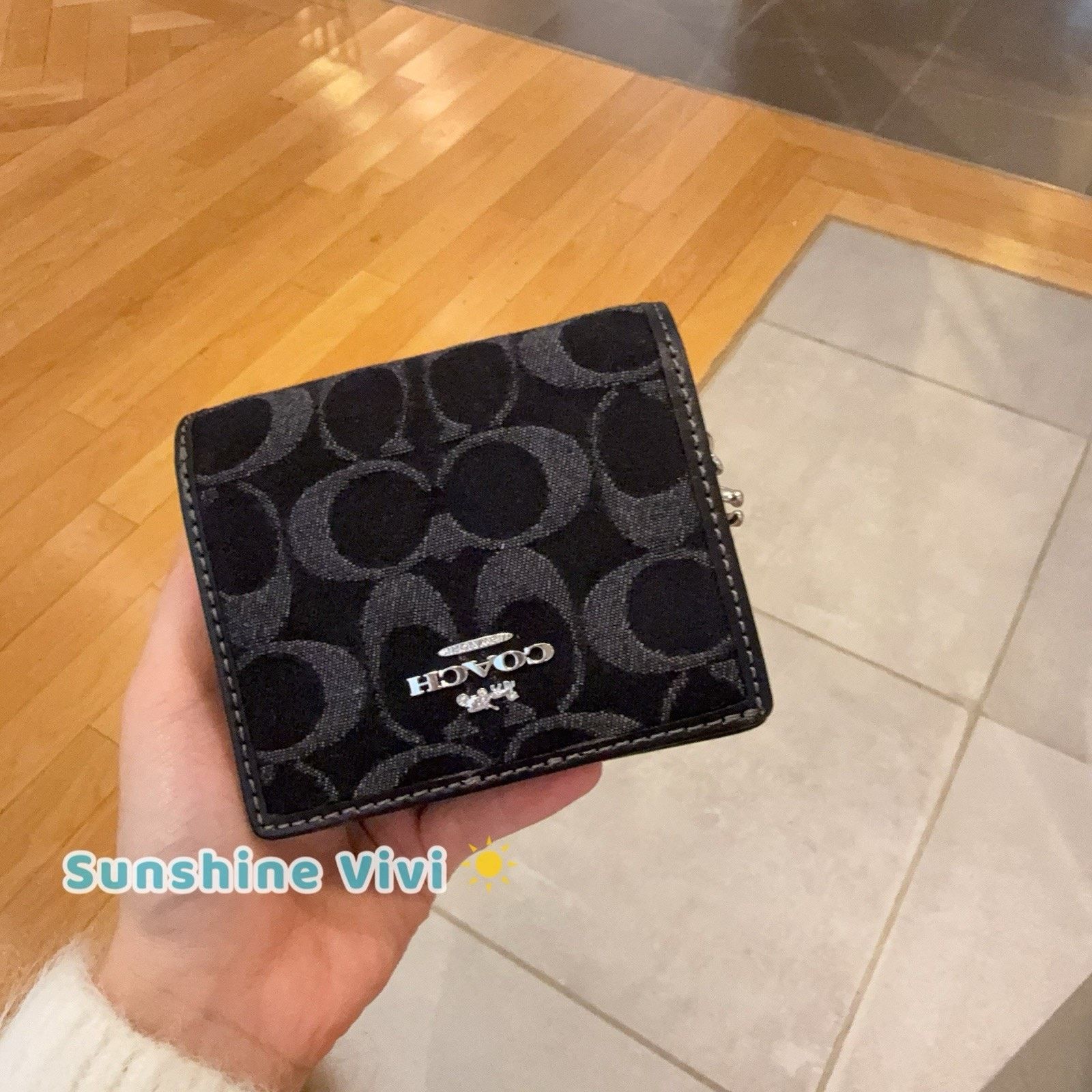 Coach NWT Coach Snap Wallet Signature CDF22 denim/Silver/Black Size ONE SIZE - 2 Thumbnail