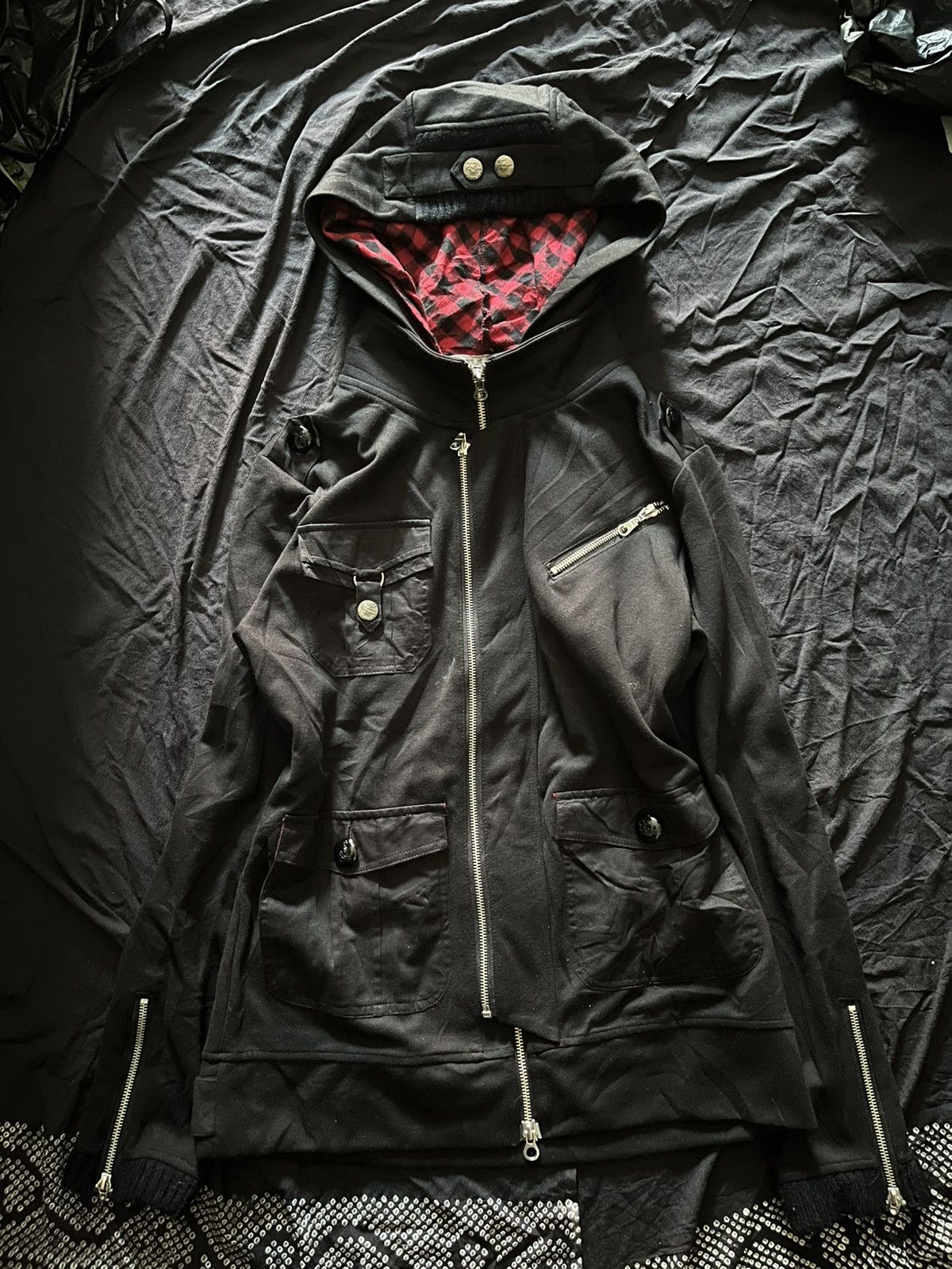 Le Grande Bleu (L.G.B.) Ceronias three layers multi zipper punk hoodie Size US M / EU 48-50 / 2 - 4 Thumbnail